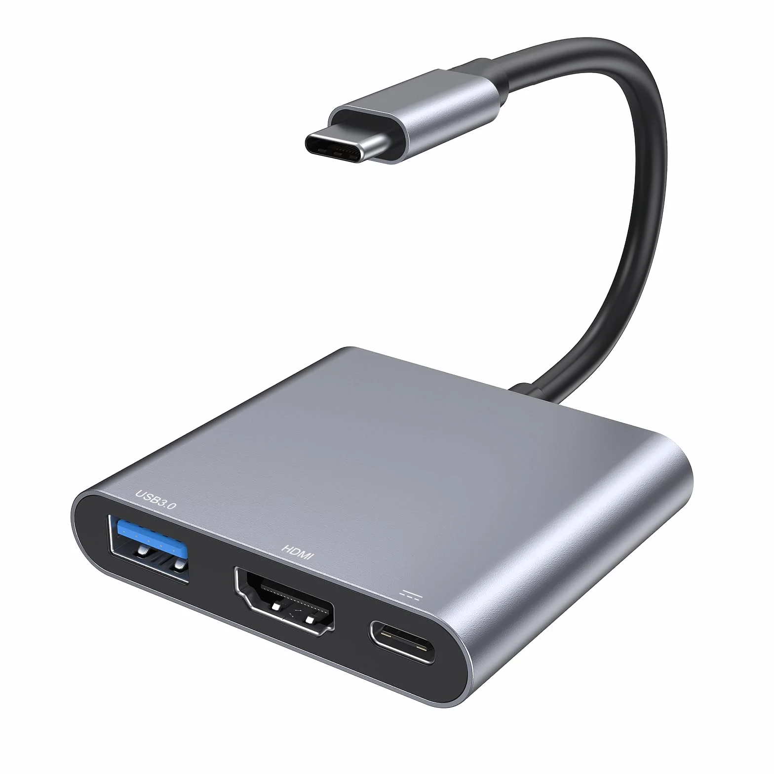 Adaptateur USB C vers HDMI 4K 3 en 1 Multiport AV Numérique avec PD Charge 100W USB 3.0 pour MacBook Pro Air Samsung HP Surface