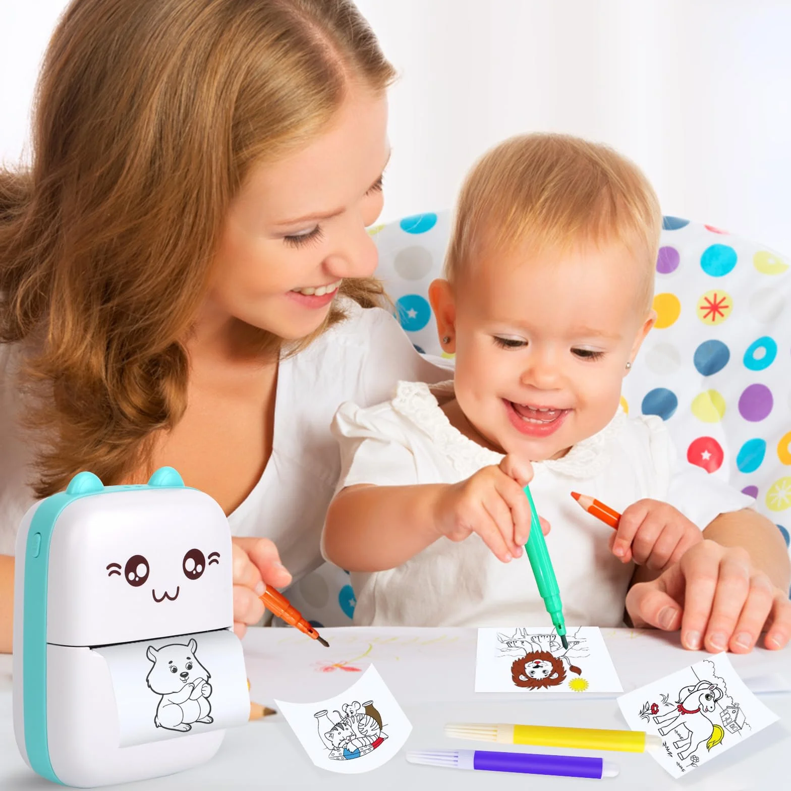 Mini imprimante thermique photo portable Bluetooth pour mobile Android iOS
