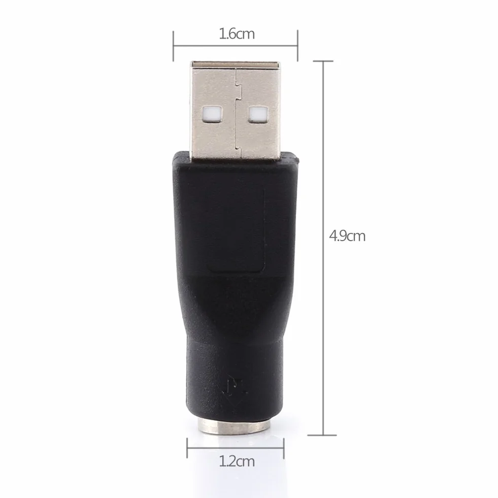 Adaptateur de Clavier USB vers PS/2, USB 2.0 A Mâle à PS/2 Femelle Convertisseur pour PC Souris