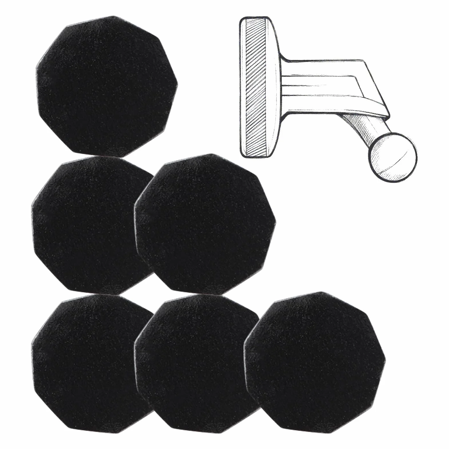 6 szt. Metalowy Klej do Kamery Samochodowej do Uchwyt Magnetyczny o Niskim Profilu, Klej Szyby Przedniej Kompatybilny z 45/46/47/55/56/57/65W/66W/67W/Tandem/Speak Plus
