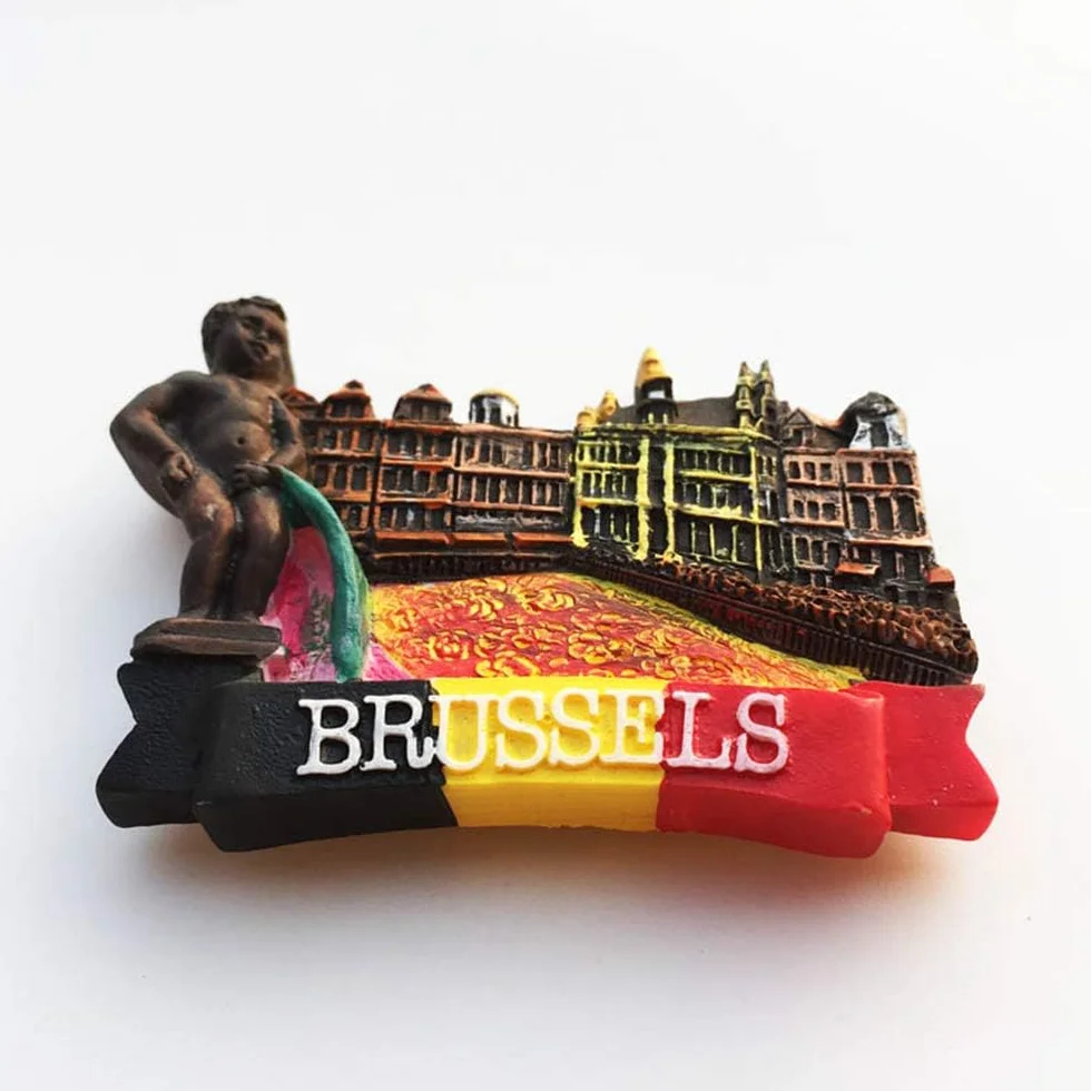Aimant de réfrigérateur 3D Bruxelles Belgique décoration maison cuisine souvenir