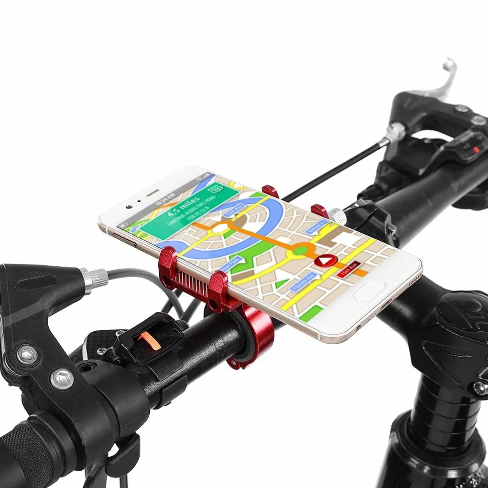 Uchwyt na telefon rowerowy, regulowany uchwyt na telefon, do motocykla, skutera, czerwony