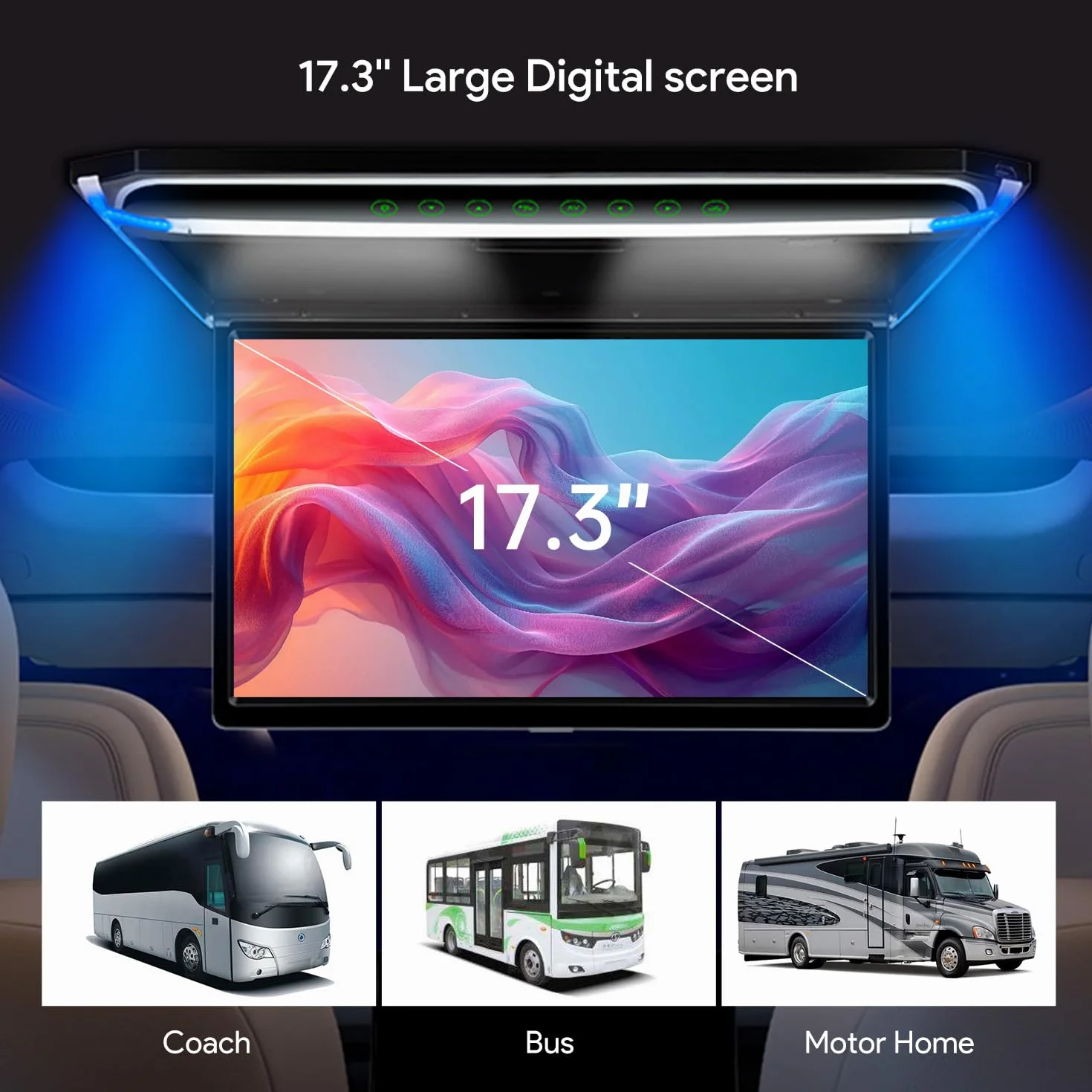 Nowy XTRONS 17,3-calowy 16:9 ultra-cienki cyfrowy ekran TFT FHD 1080P wideo samochodowy odtwarzacz sufitowy zamontowany na dachu z wbudowanym portem HDMI/SD/USB/Infrared/FM