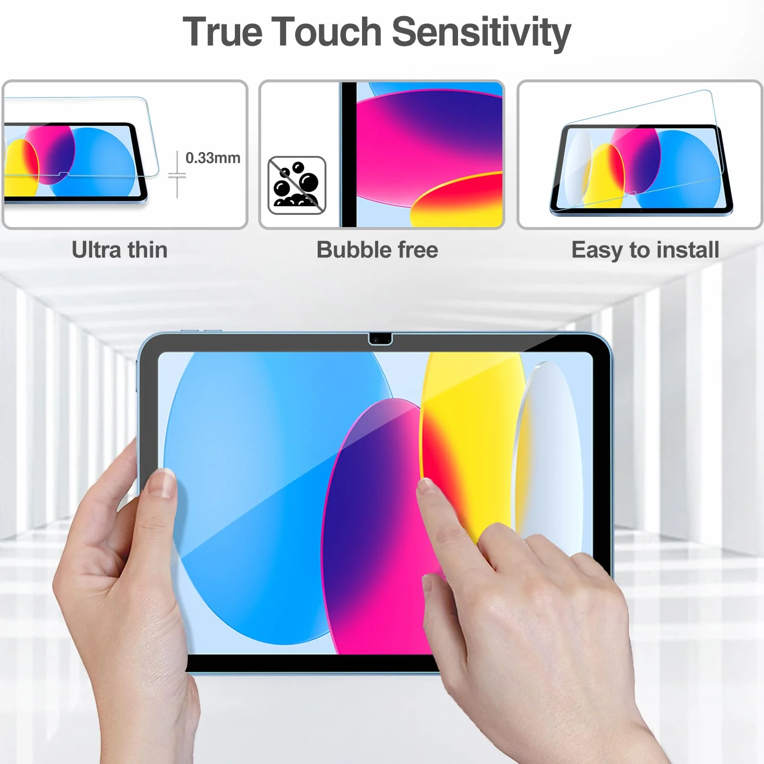 ProCase Verre Trempé pour iPad 11 Pouces 2025, Film Protection Anti Rayures 0.33mm Dureté 9H