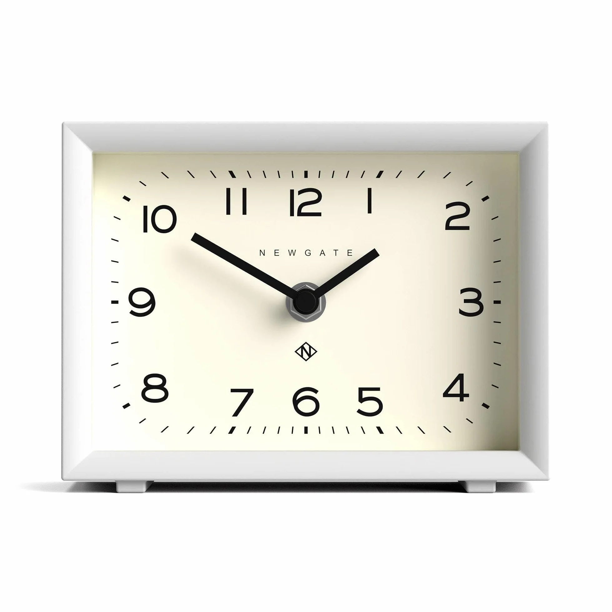 NEWGATE Henry Horloge de Bureau Design Rectangulaire Contemporain Blanc