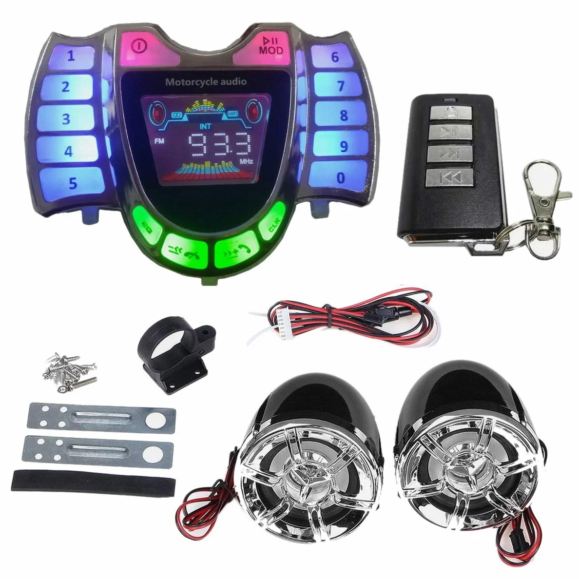 Motocyklowe bezprzewodowe głośniki stereo Bluetooth Odtwarzacz MP3 Wodoodporny FM Audio do motocykla skuter rowerowy ATV UTV