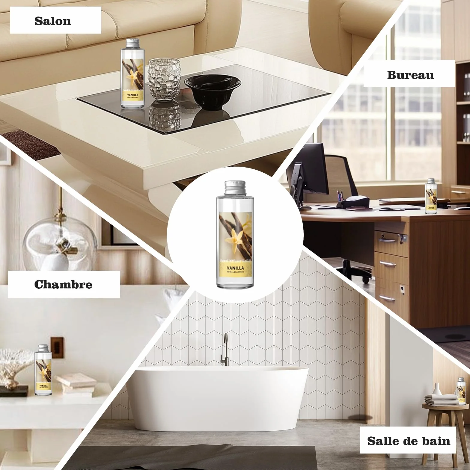 SCENTORINI Diffuseur de Parfum Vanille 200ML Recharge Parfum Ambiance Maison