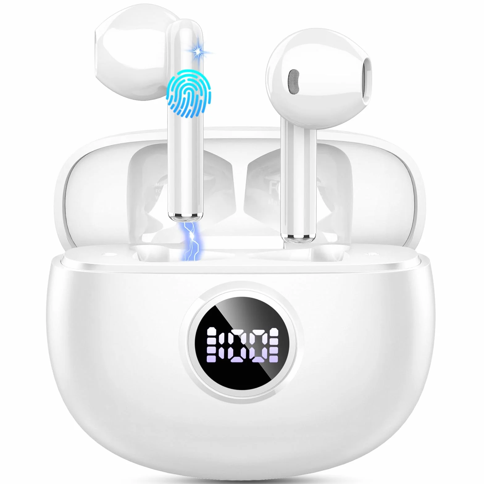Zestaw słuchawkowy Bluetooth, 2024 Bluetooth 5.3 Stereo z 4 mikrofonem ENC, bezprzewodowe słuchawki douszne z redukcją szumów, 40 godzin bezprzewodowe słuchawki IP7, wodoodporne słuchawki Bluetooth,