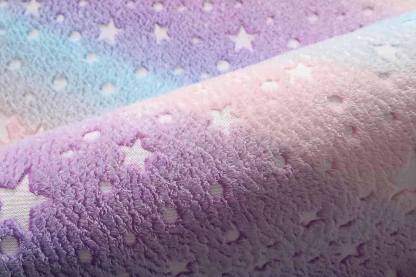 Tapis lumineux phosphorescent à motifs de stars arc-en-ciel pour filles, 100 x 160 cm