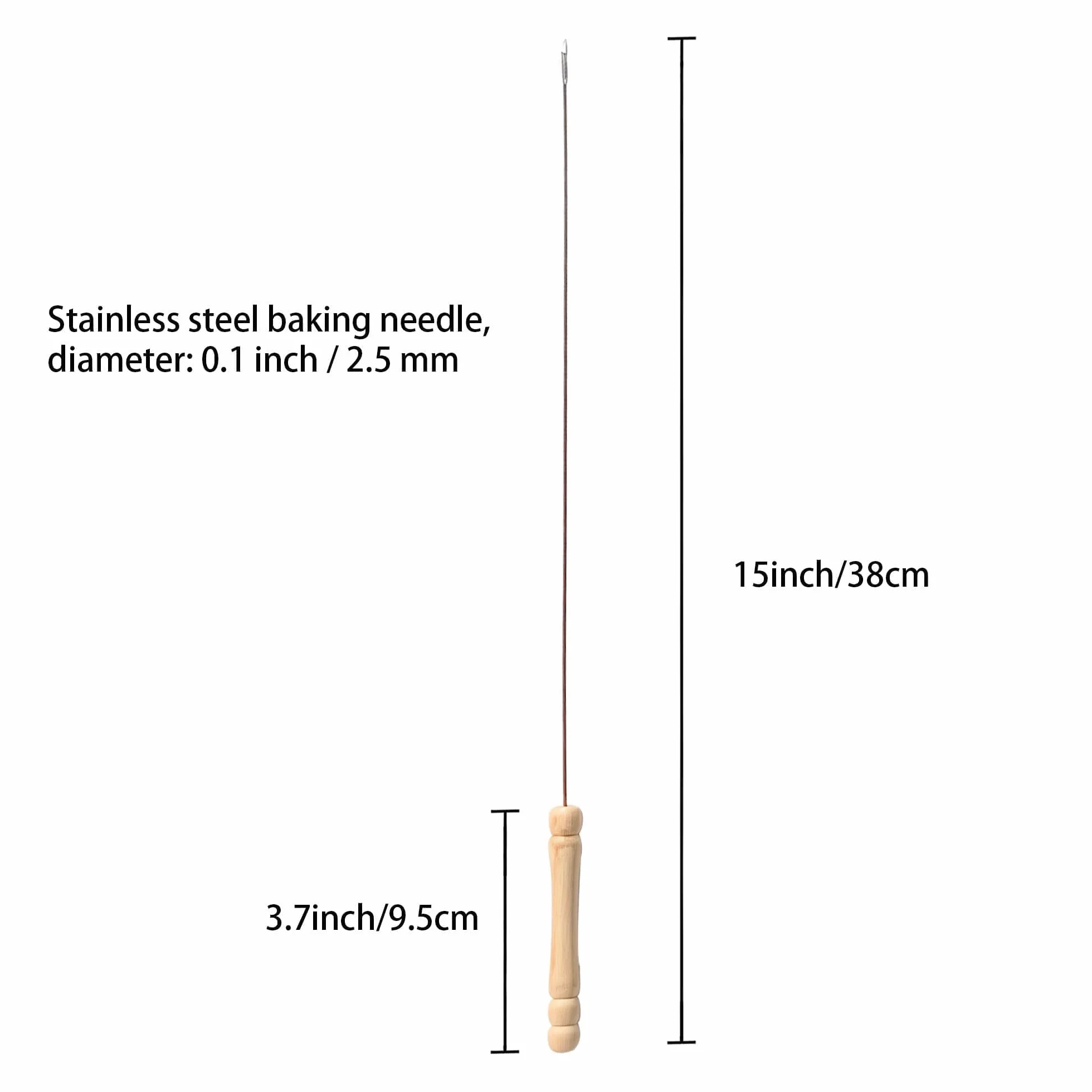 IMEEA Lot de 10 brochettes en acier inoxydable 38 cm pour barbecue