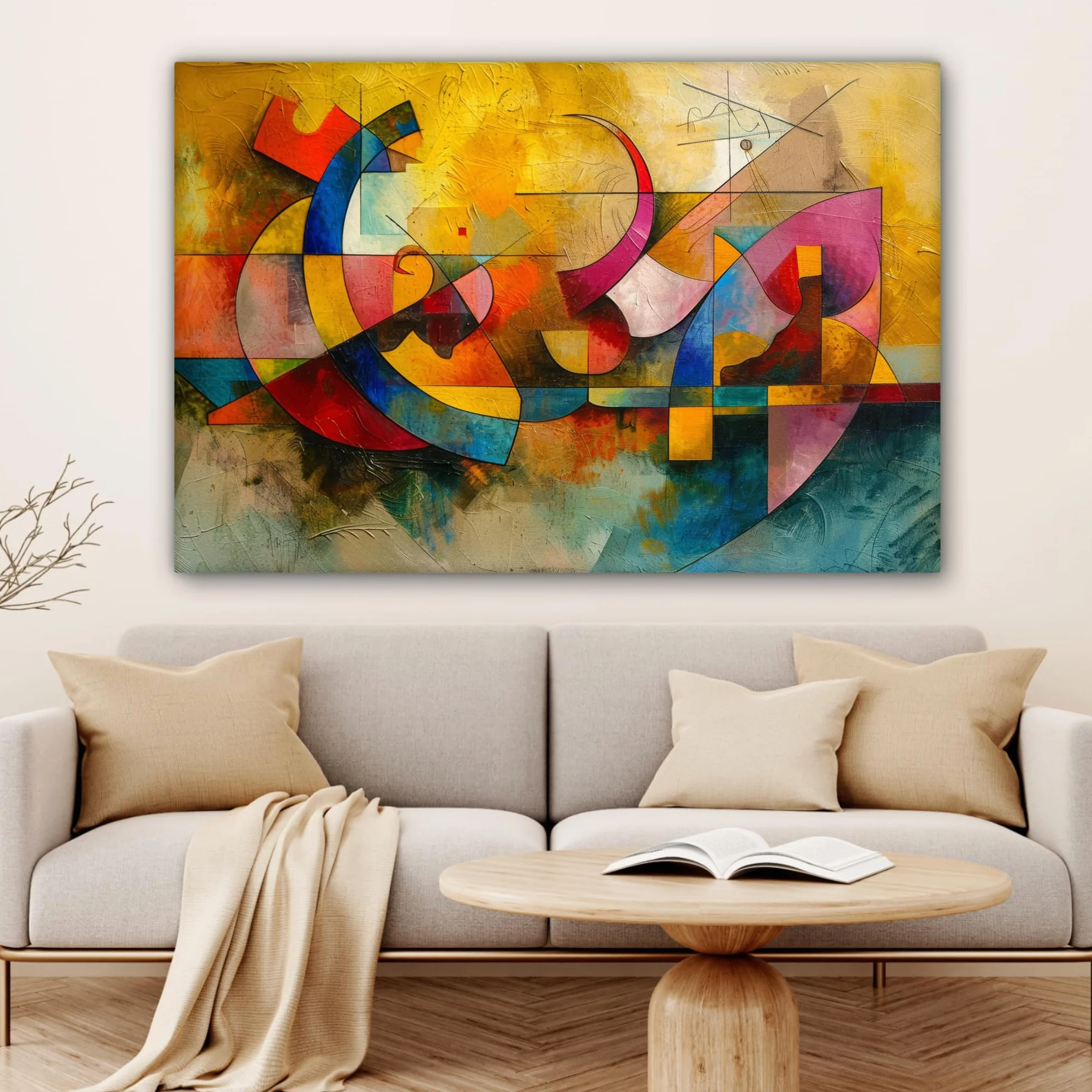 MuchoWow© Impression sur Toile Decoration Murale Peinture 120x80 cm Tableaux Decoratifs Muraux Décoration Chambre Art - Abstrait - Moderne