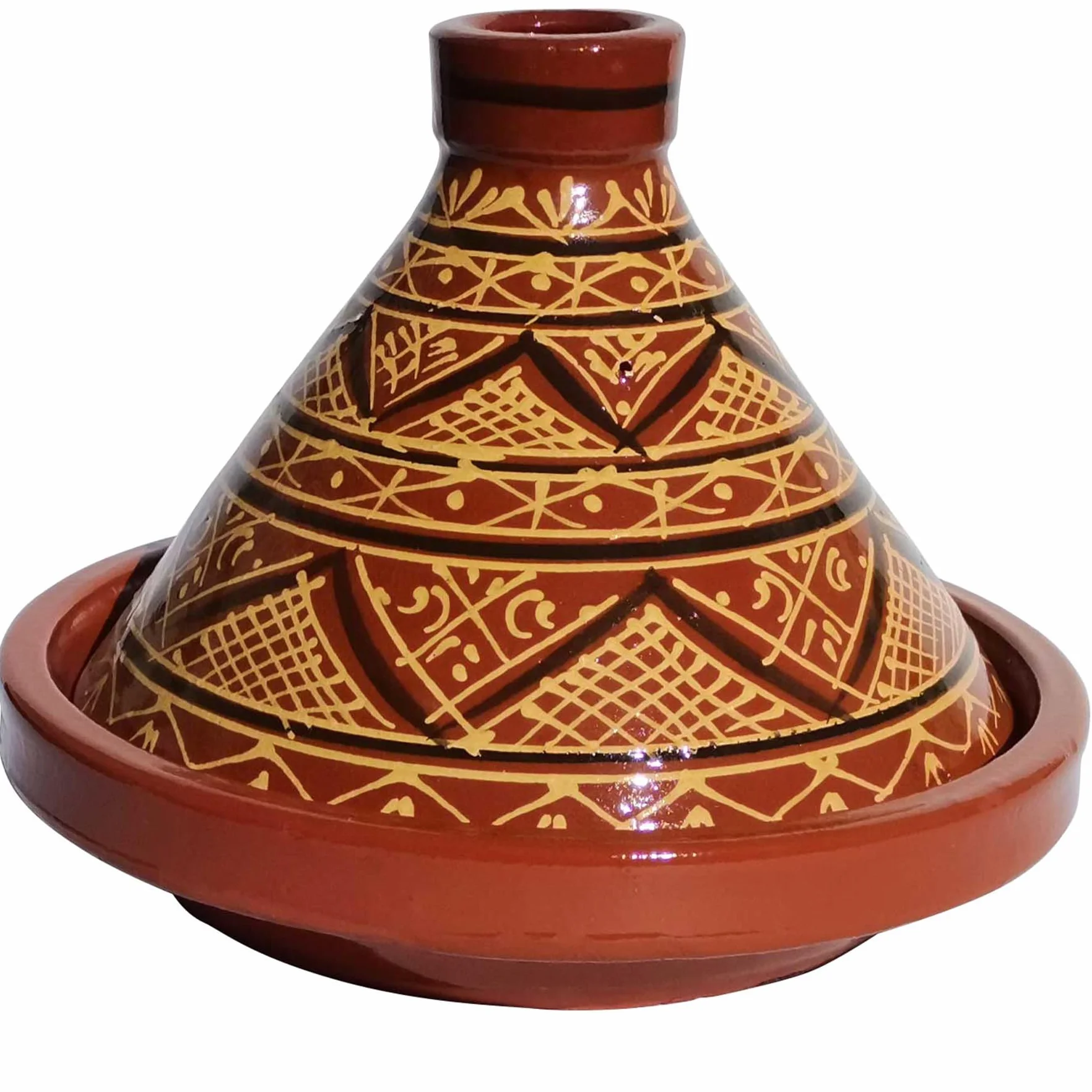 Casa Moro MT7071 Tajine Agadir marocain Ø 34 cm émaillé | Cuisiner jusqu'à 6 personnes | Qualité supérieure | Pot en argile de Marrakech