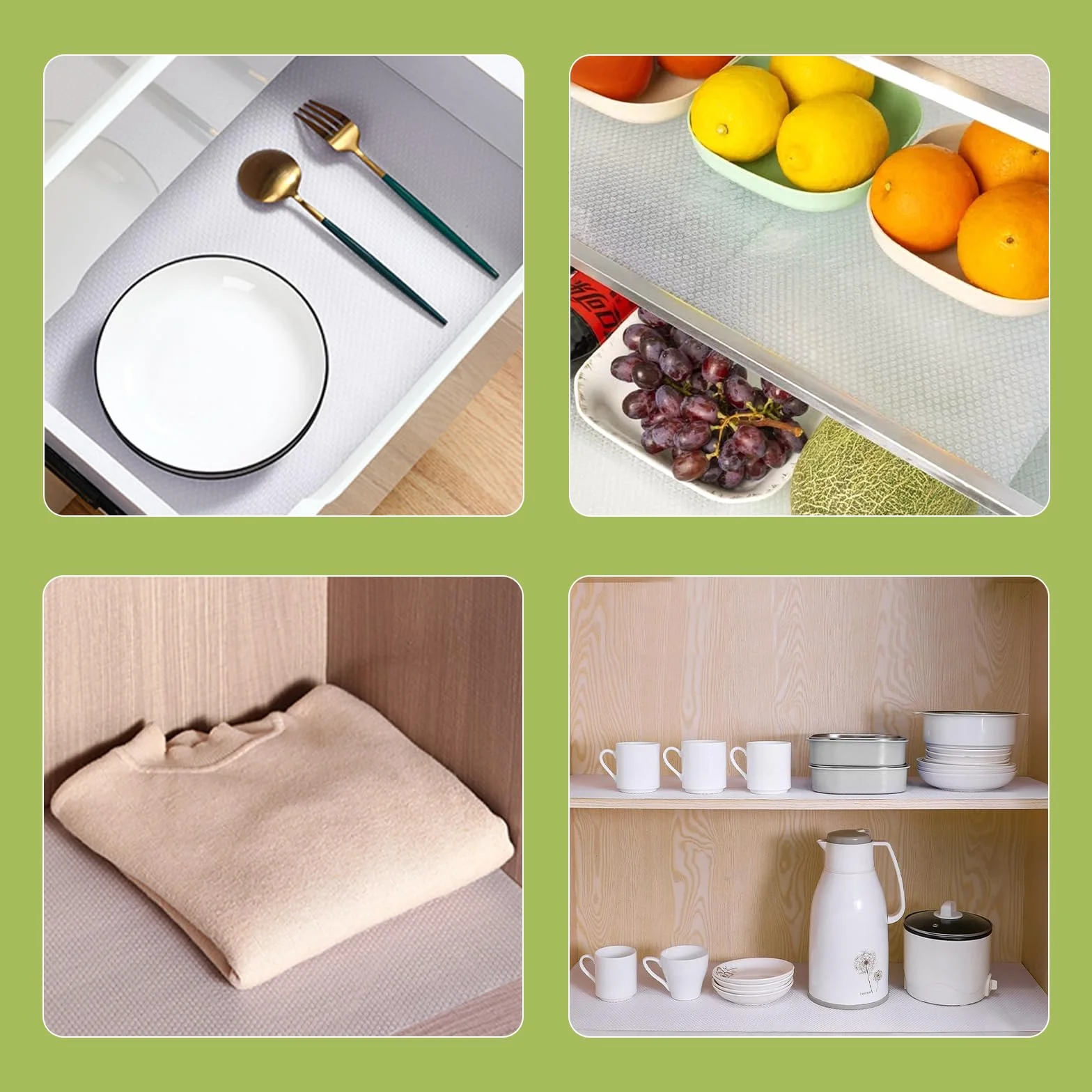 Tapis Fond de Tiroir EVA Antiderapant Non-adhésif Antibactérien Lavable 30cm x 400m pour Protection Placard Cuisine