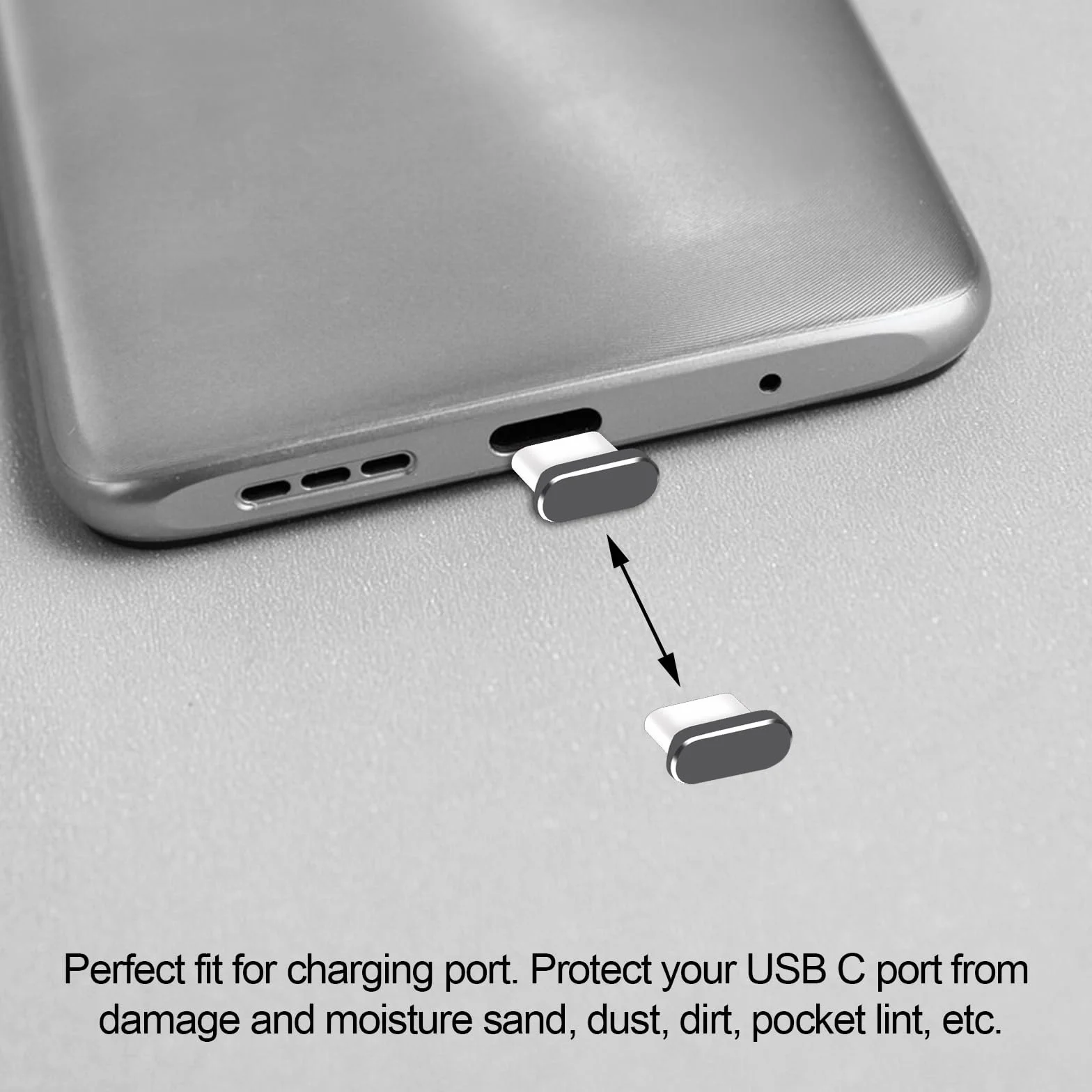 Zestaw do czyszczenia portu ładowania telefonu 7 częściowy, zestaw wtyczek przeciwpyłowych USB C, osłona przeciwpyłowa typu C, osłona ochronna portu ładowania ze szczoteczką do czyszczenia