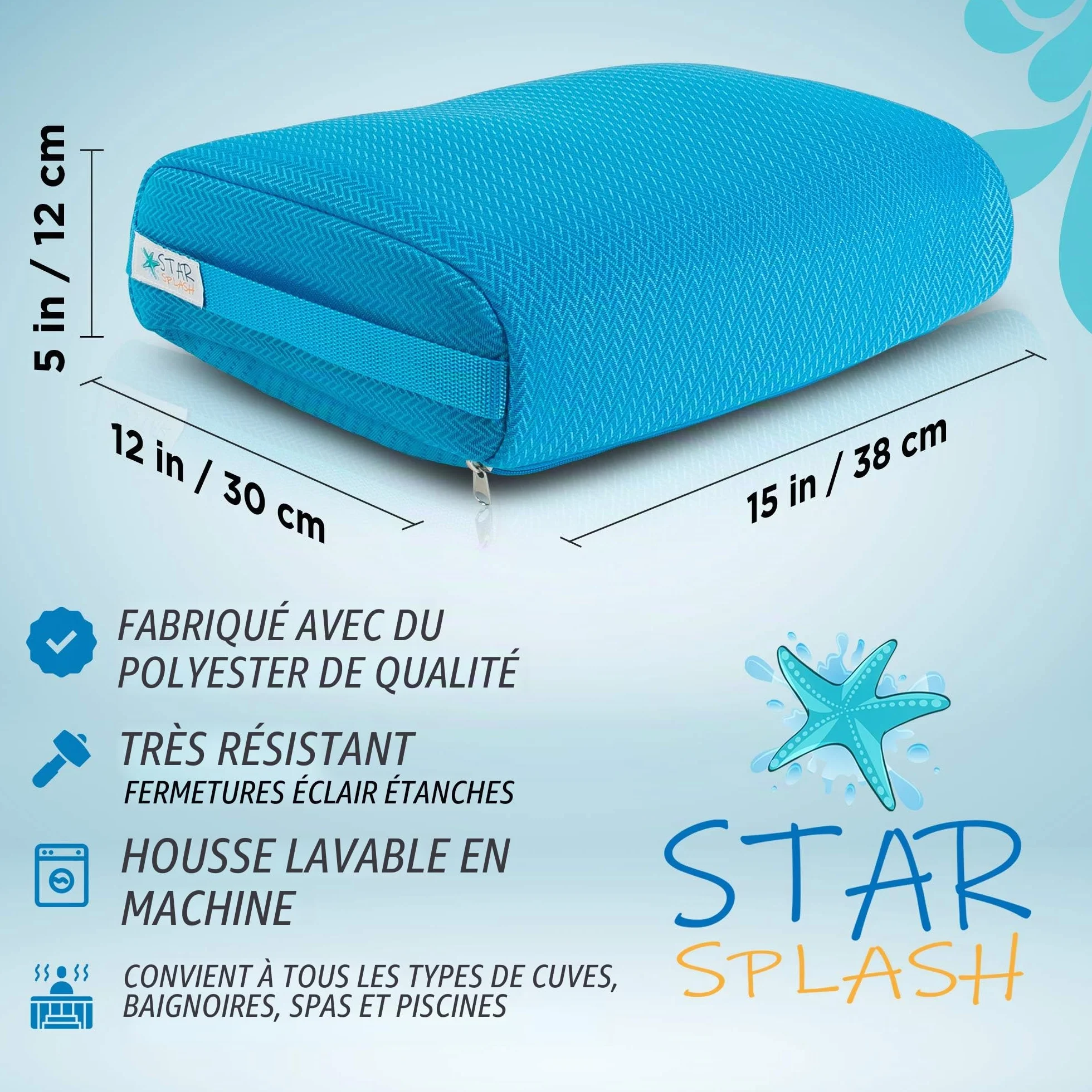 Star Splash Siège Rehausseur De Bain, 38 x 30 x 12 cm - Coussin Baignoire Antidérapant - Coussin Baignoire Adultes et Enfants à Séchage Rapide - Bain Chaud Intérieur Et Extérieur