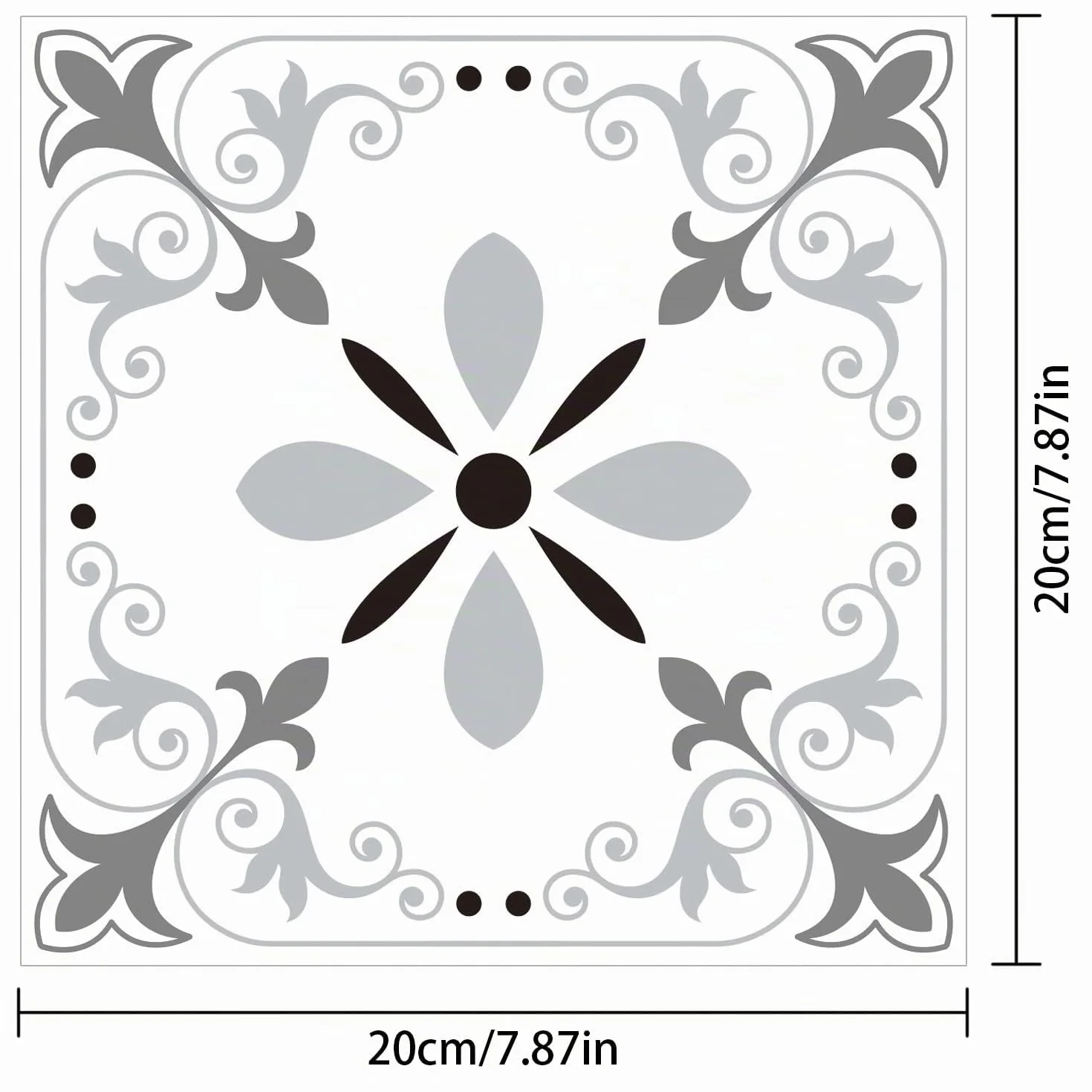 YXHZVON Adhésif Carrelage Sol 10 Pièces 20 x 20 cm Autocollant Mural Imperméable Salle de Bain