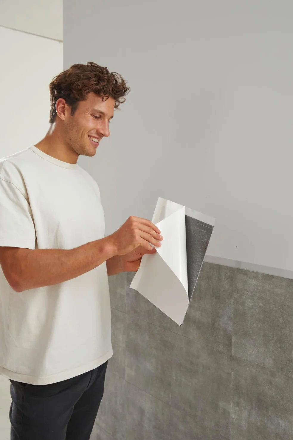 d-c-fix Carrelage Adhésif Béton Lot de 6 33x33 cm Gris étanche Décoratif