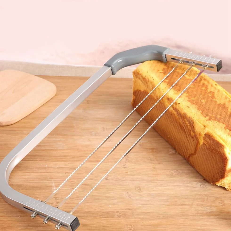 Couteau à Gâteau Niveleur Réglable en Acier Inoxydable Outil de Cuisson Trancheuse