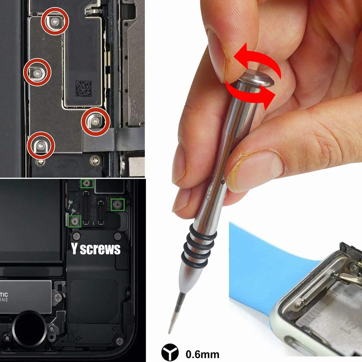 Tri-Point Y000 Tri-Wing śrubokręt 0,6 mm w kształcie litery Y zestaw narzędzi kompatybilny z Apple Watch Repair Opening Tool
