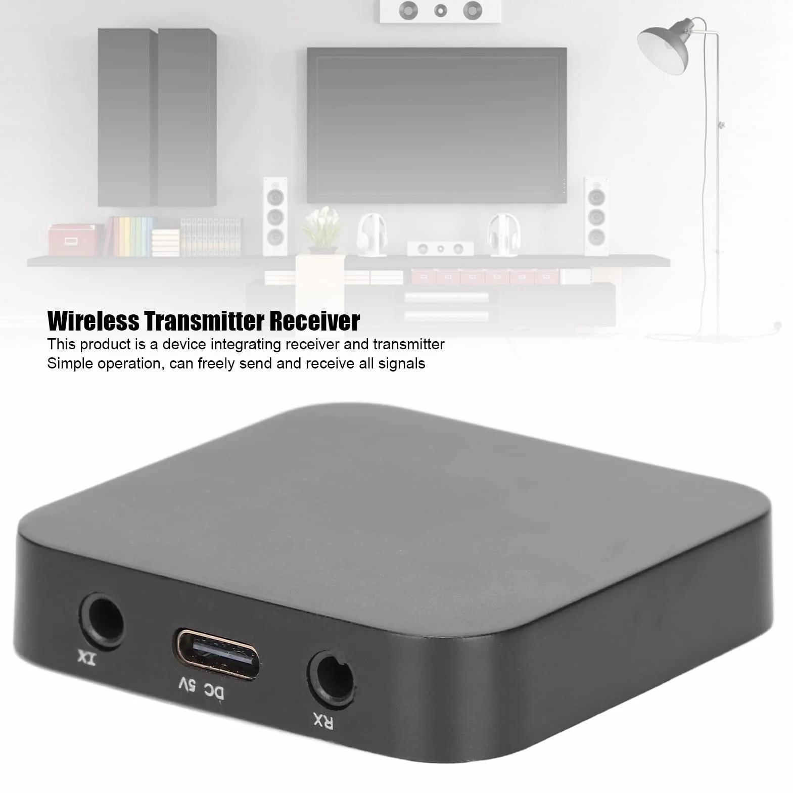 Odbiornik nadajnika Bluetooth 5.0, 2 w 1 bezpłatnie do wysyłania i odbierania różnych sygnałów, technologia o niskim opóźnieniu Obsługa strumieniowego przesyłania dźwięku w czasie rzeczywistym Nadaje