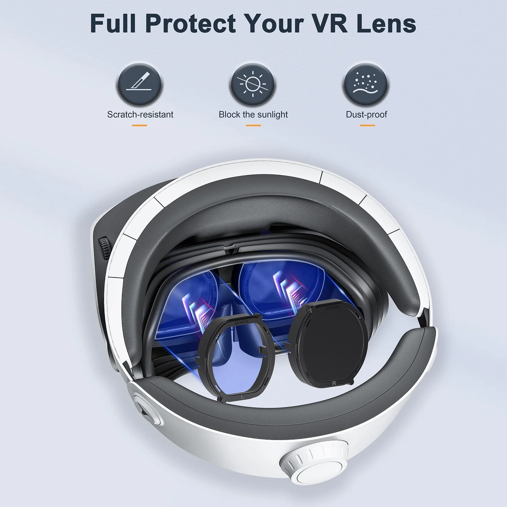 Evenden Okulary VR korekcyjne do soczewek PS VR2, krótkowzroczność, ochrona przed niebieskim światłem, szybki demontaż, ramka ochronna do PSVR2, zestaw części akcesoriów