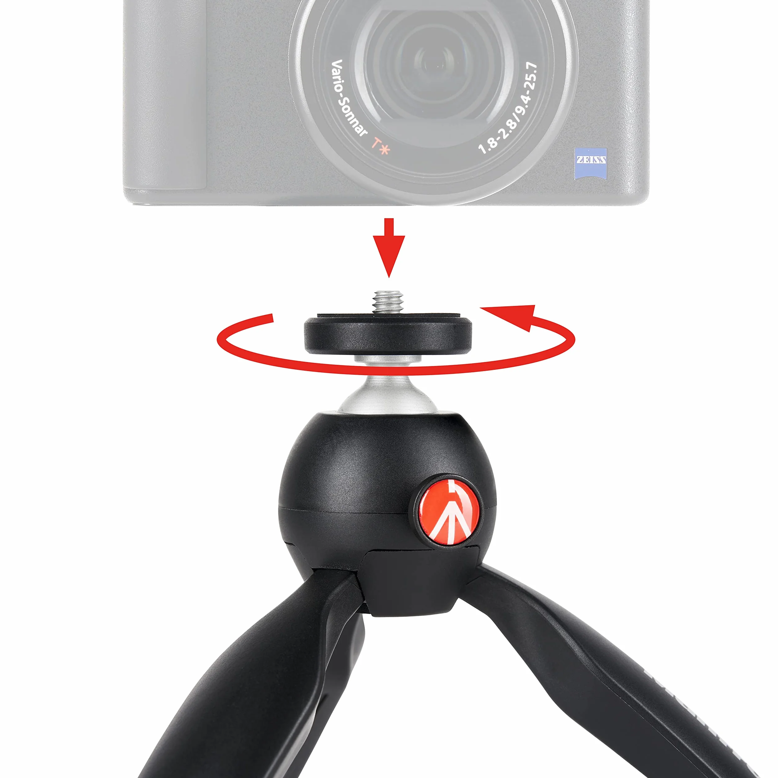 Manfrotto MTPIXIMII-B, mini statyw PIXI z uchwytem do kompaktowych kamer systemowych, wyprodukowany we Włoszech, do lustrzanek cyfrowych, lustrzanek, wideo, kompaktowych rozmiarów, technopolimeru i aluminium, czarny