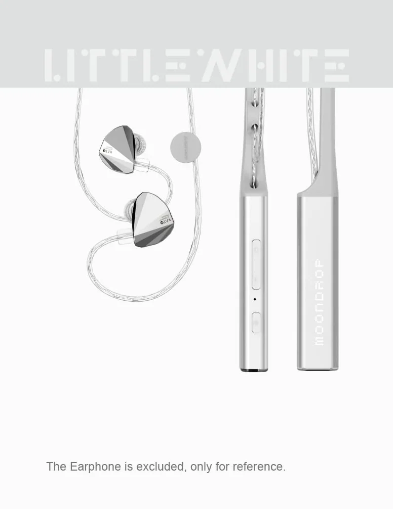Fanmusic Moondrop Littlewhite Neckband Bluetooth Kabel Słuchawki Bluetooth 5.2 Type-C Zestaw słuchawkowy Wsparcie Aptx