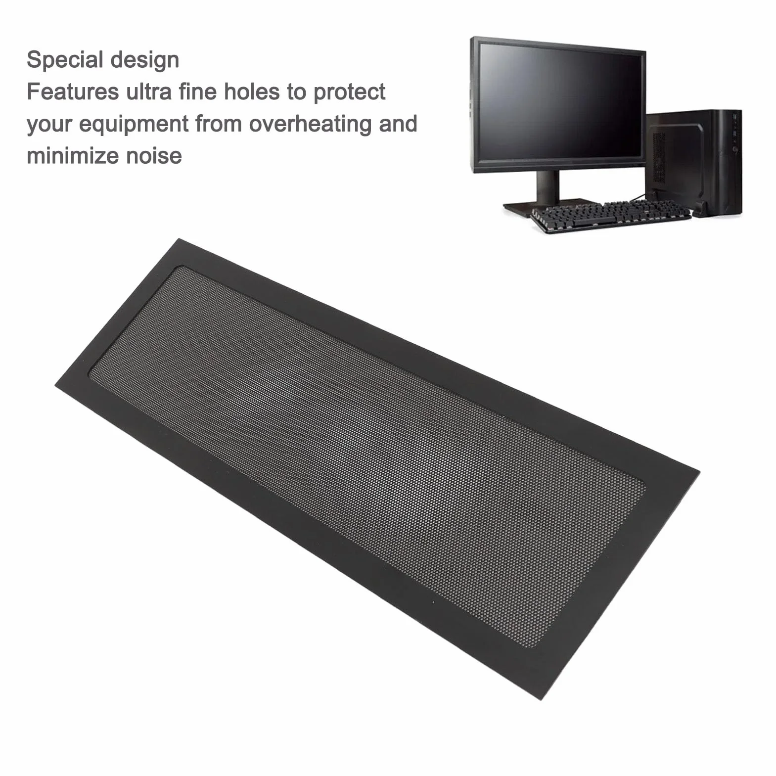 360x120mm DIY Obudowa PC Filtr Siatkowy Przeciwpyłowy, Pyłoszczelna Osłona Filtra Siatkowego z PCV z Paskiem Magnetycznym, 2 szt. Wentylator Chłodnicy Komputerowej Pokrywa Filtra