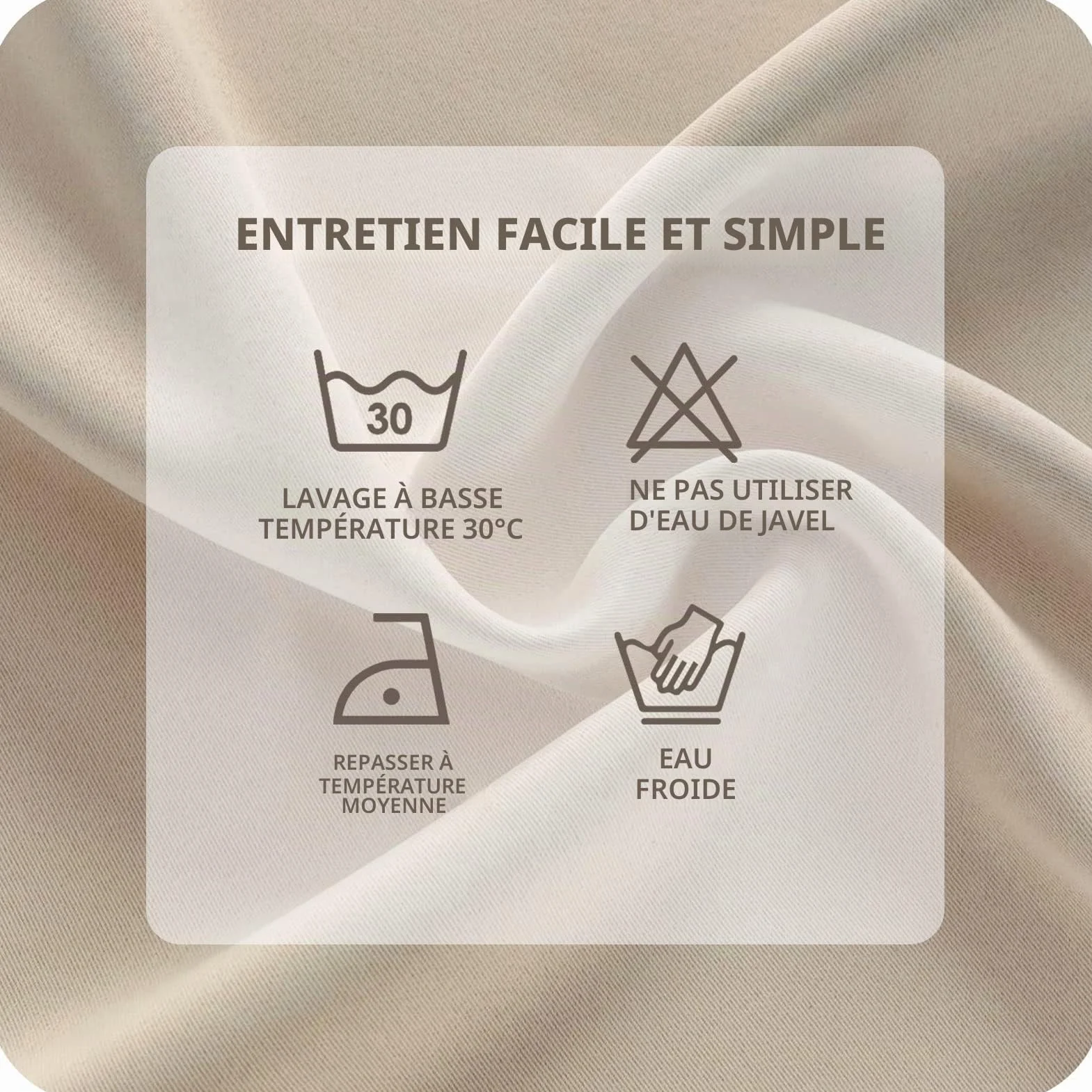MRTREES Rideau Occultant Thermique Isolant Anti Froid Chaleur 60x120 cm Beige 2 Pièces