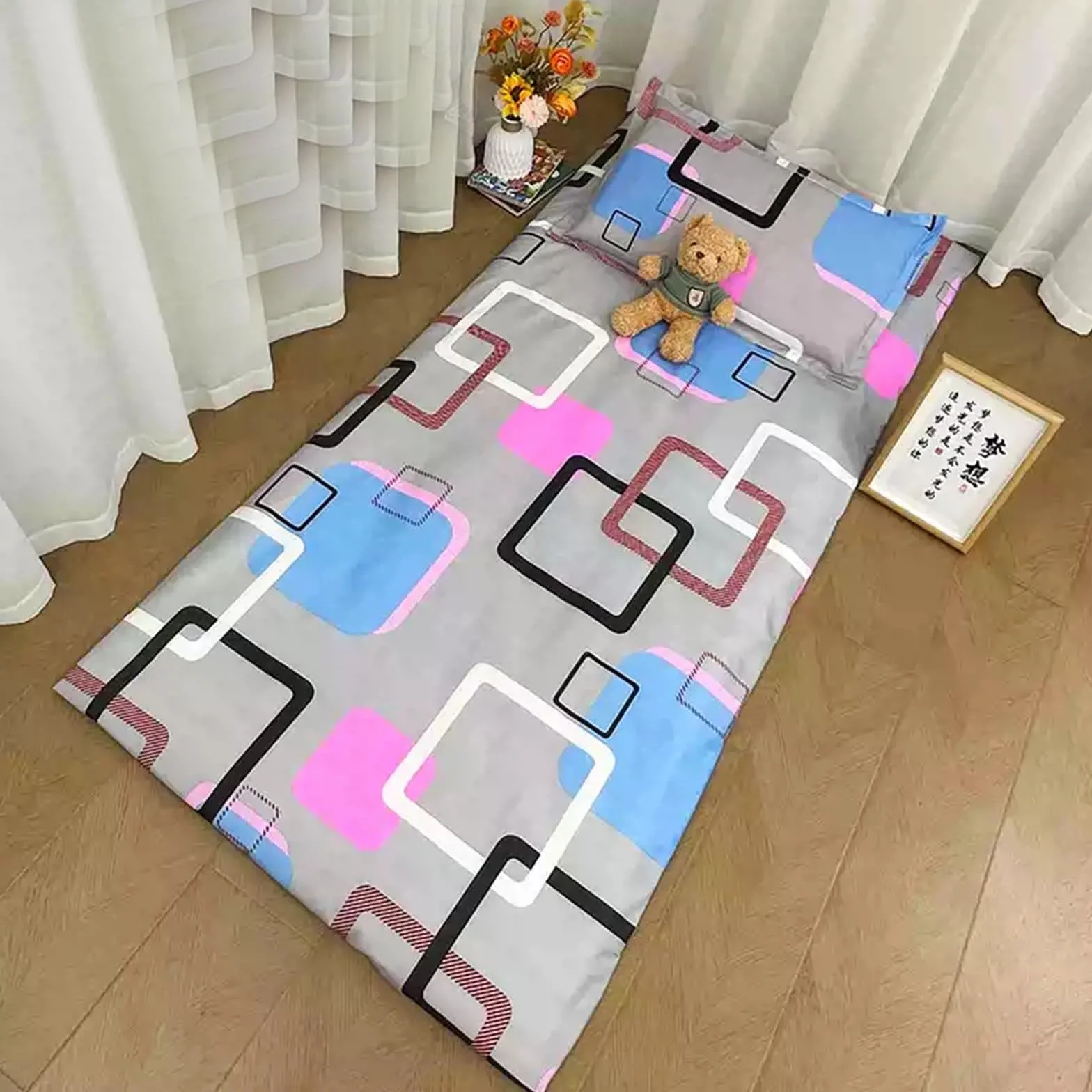 Housse de Futon Japonaise avec Fermeture Éclair, Housse de Protection pour Tapis Tatami en Coton Lavable, 100x200cm