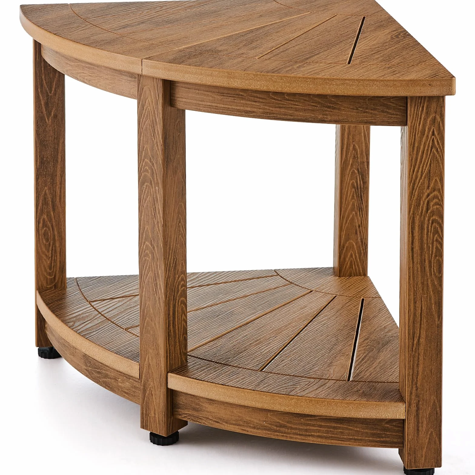 VEVOR Banc de Douche d'angle, 47,7 cm de Hauteur, 45 cm de Rayon, Tabouret de Douche Polystyrène Imitation Bois, Charge 159 kg avec Étagère de Rangement, Résistant à l'eau, pour Salle de Bain