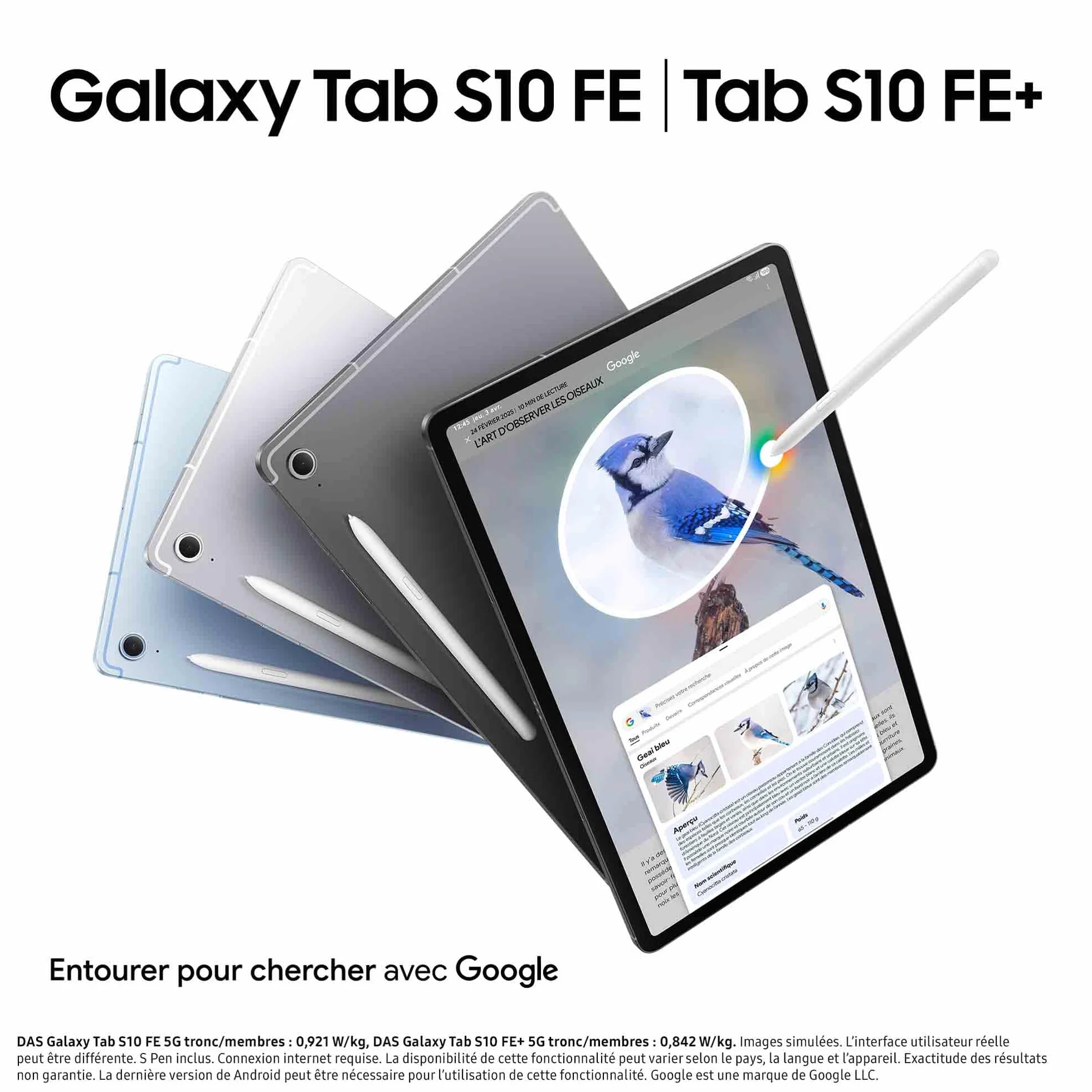Samsung Galaxy Tab S10 FE+ Tablette Android 13.1" 128 Go S Pen IP68 Gris Anthracite