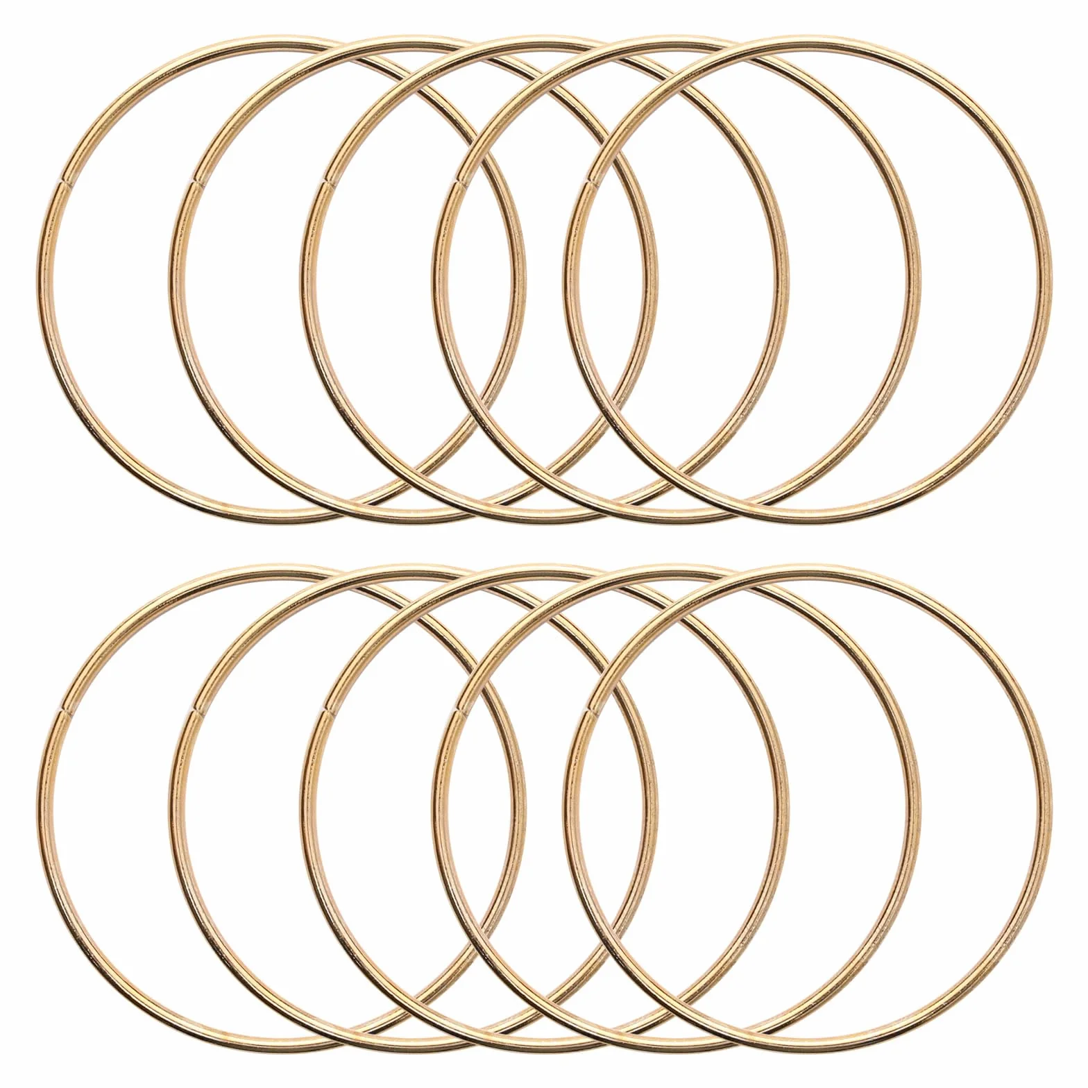 KALIONE Lot de 10 anneaux en métal 6,3 cm dorés pour macramé attrape-rêves bricolage