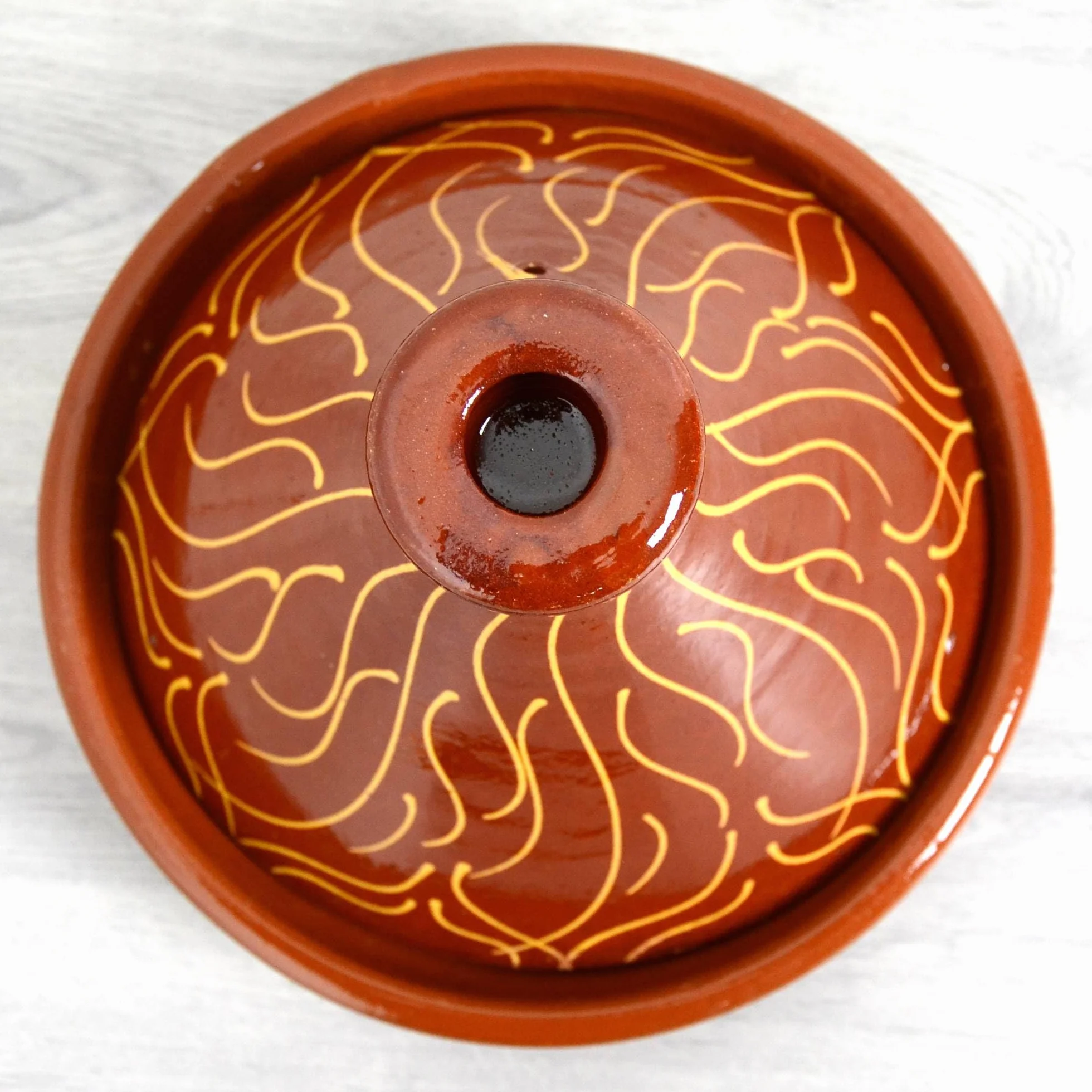 Tajine marocain, faitout, faitout en maroc émaillé pour 4 à 5 personnes, marmite en terre cuite originale, fabriquée à la main à Marrakech