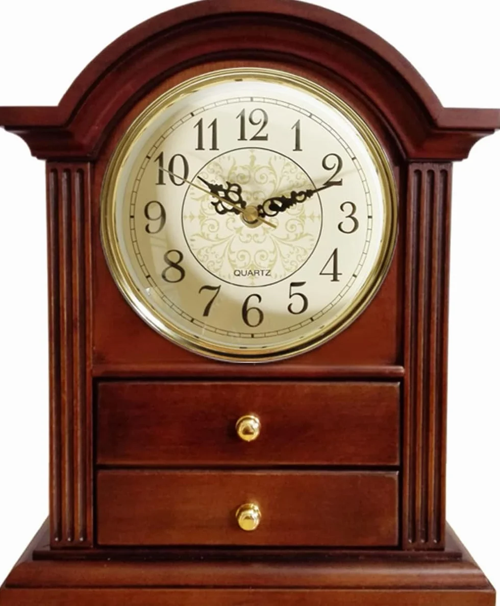 Decoive Horloge de Cheminée en Bois 27,9 cm Décoration Salon Bureau