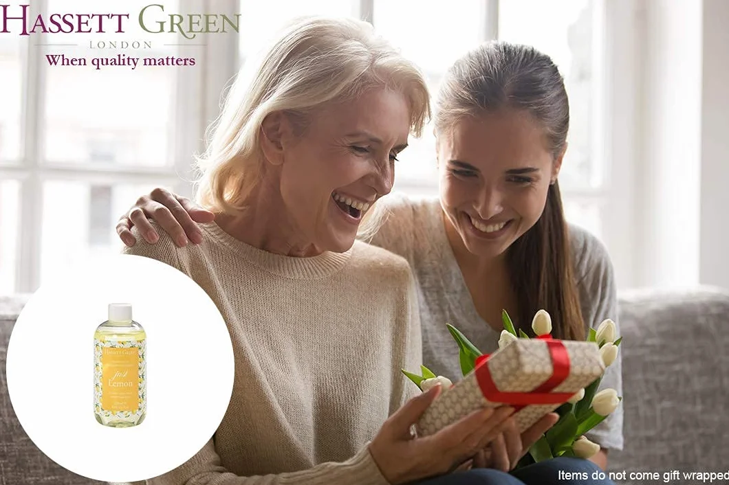 Hassett Green London Recharge de Diffuseur à Roseaux Just Lemon 250ml Parfum Citron Zesté Écologique Vegan