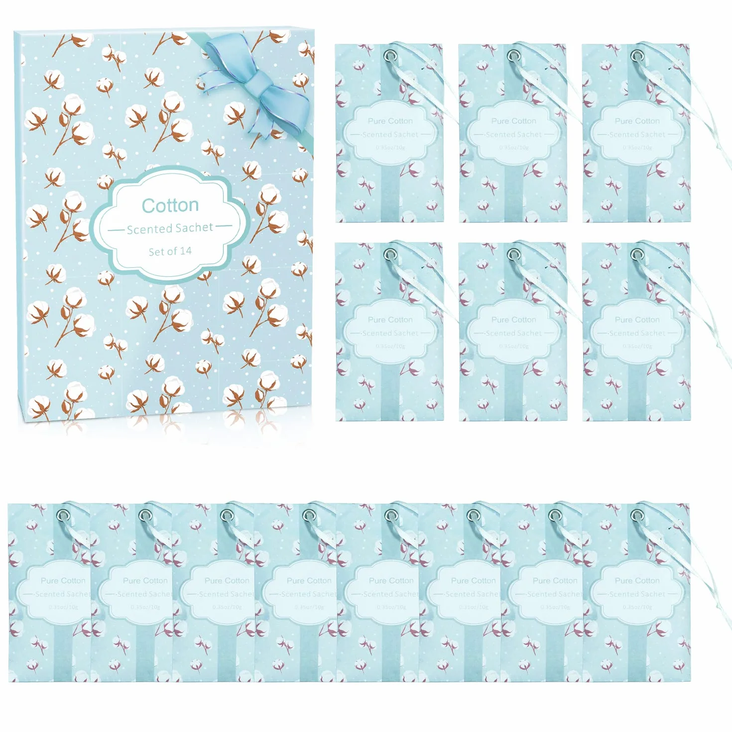 SCENTORINI Sachets Parfumés Frais Coton 14 sachets