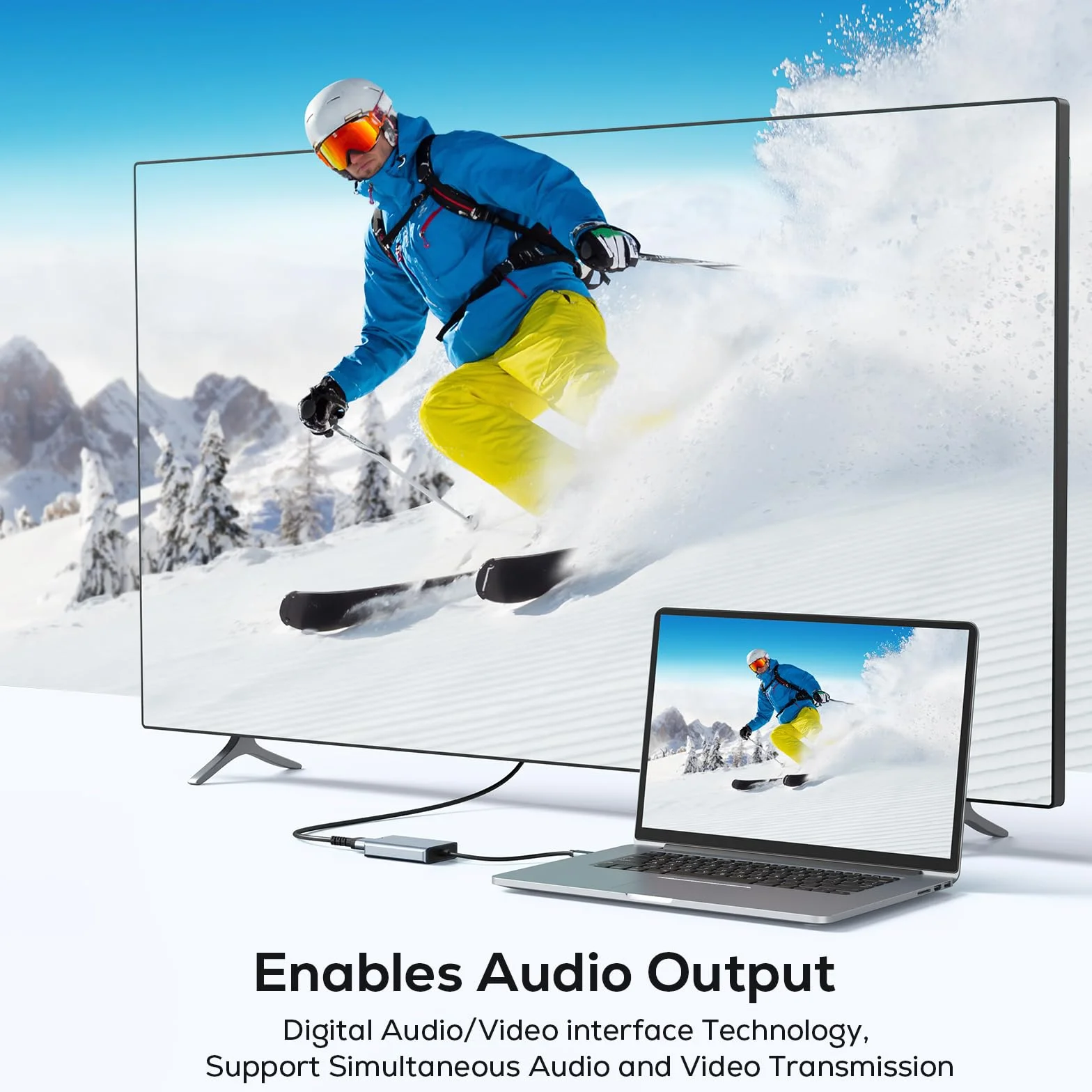 ABLEWE Adaptateur USB vers HDMI 1080p Full HD Video Audio Multi Moniteur Convertisseur pour PC HDTV Compatible Windows XP 10/8.1/8/7