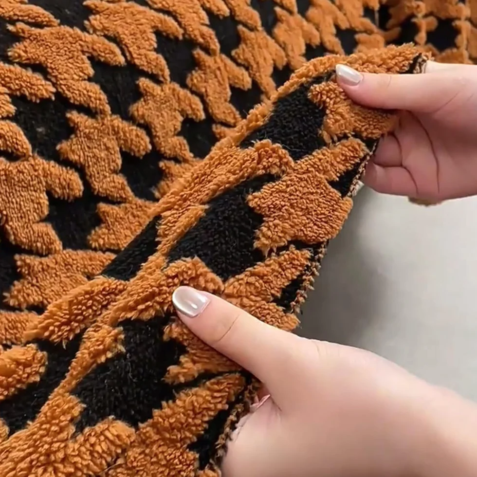 Highdi Housse de Canapé Anti-poussière Protège Chat Chien Anti Griffe Plush Houndstooth Lavable Couverture 180x230cm Rouge