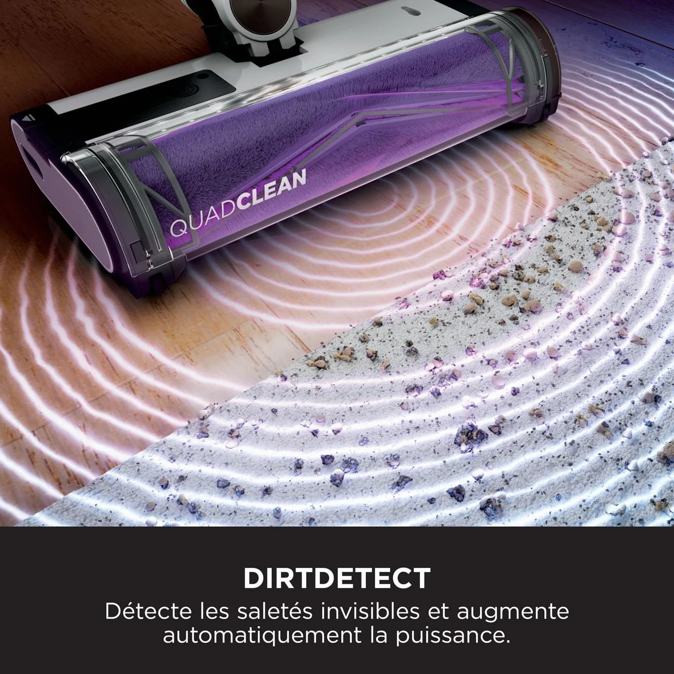 Shark Aspirateur sans fil Detect Clean & Empty, aspiration puissante, système de détection de la saleté, base auto-vidante 2l, autonomie 60min, fonction anti-emmêlement, suceur plat, Blanc IW3612AMZEU