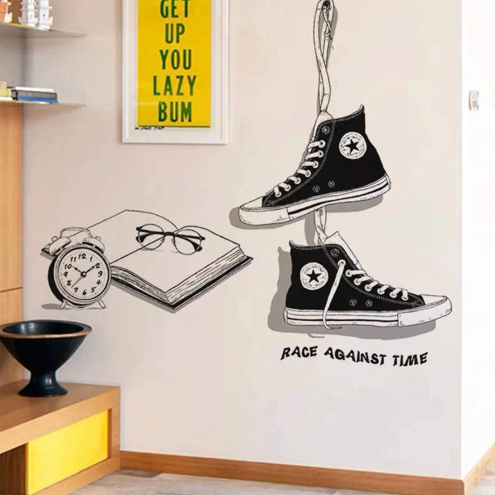 Naklejki ścienne CHUCKS noir 90x131 cm dla nastolatków dekoracja pokoju
