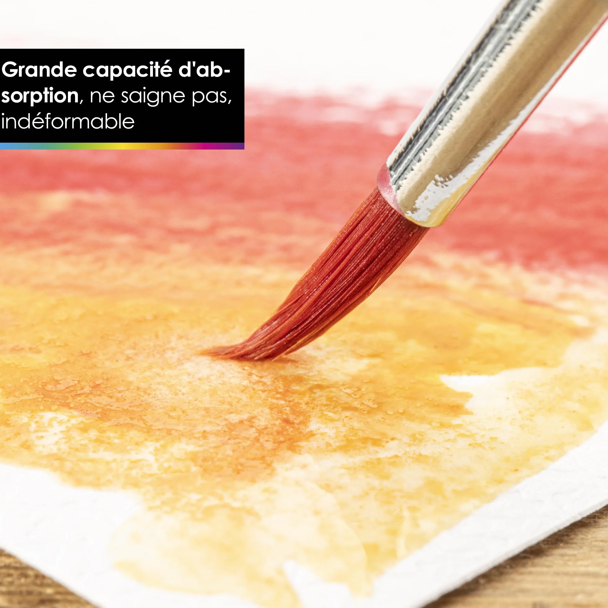 OfficeTree Papier Aquarelle A4 300g Bloc 40 Feuilles - Papier Dessin Blanc - Avec 2 Pinceaux