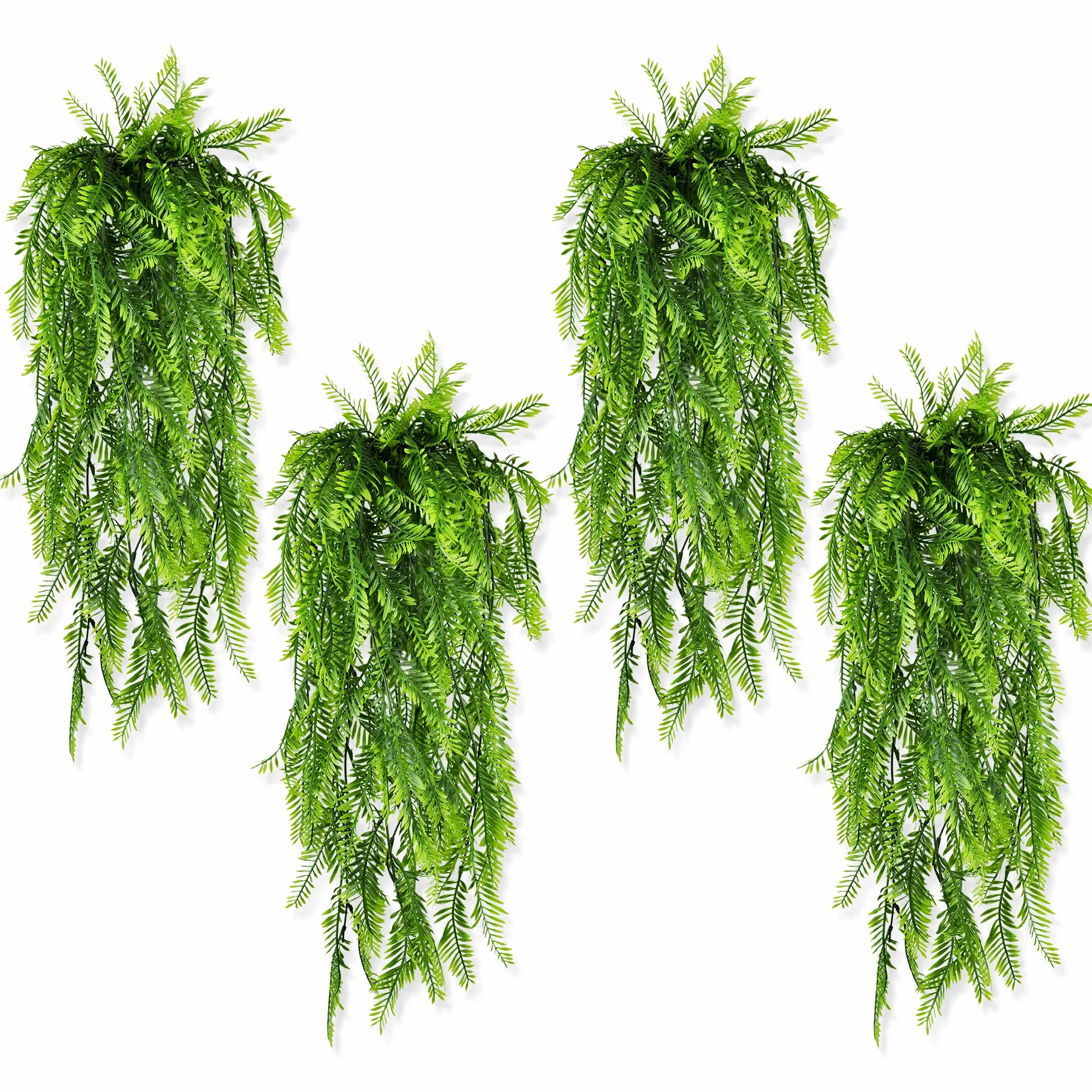 Fougère Artificielle Tombante 8Pcs Plantes Artificielles Suspendues Fausse Plante Verte Décor Intérieur Extérieur