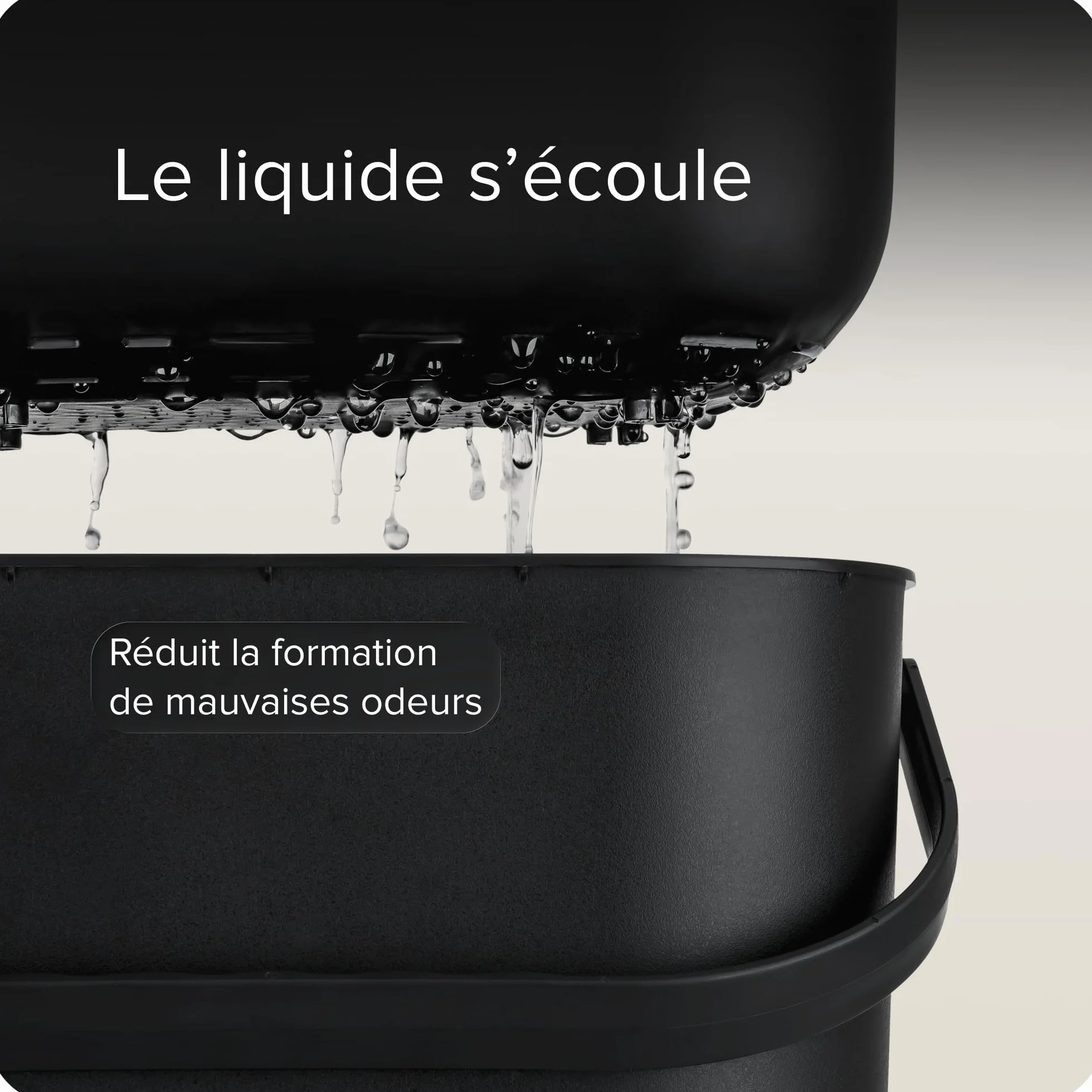 Seau à Déchets Alimentaires 7L Inodore avec Couvercle Passe au Lave-Vaisselle - Poubelle de Cuisine pour Compost Noir