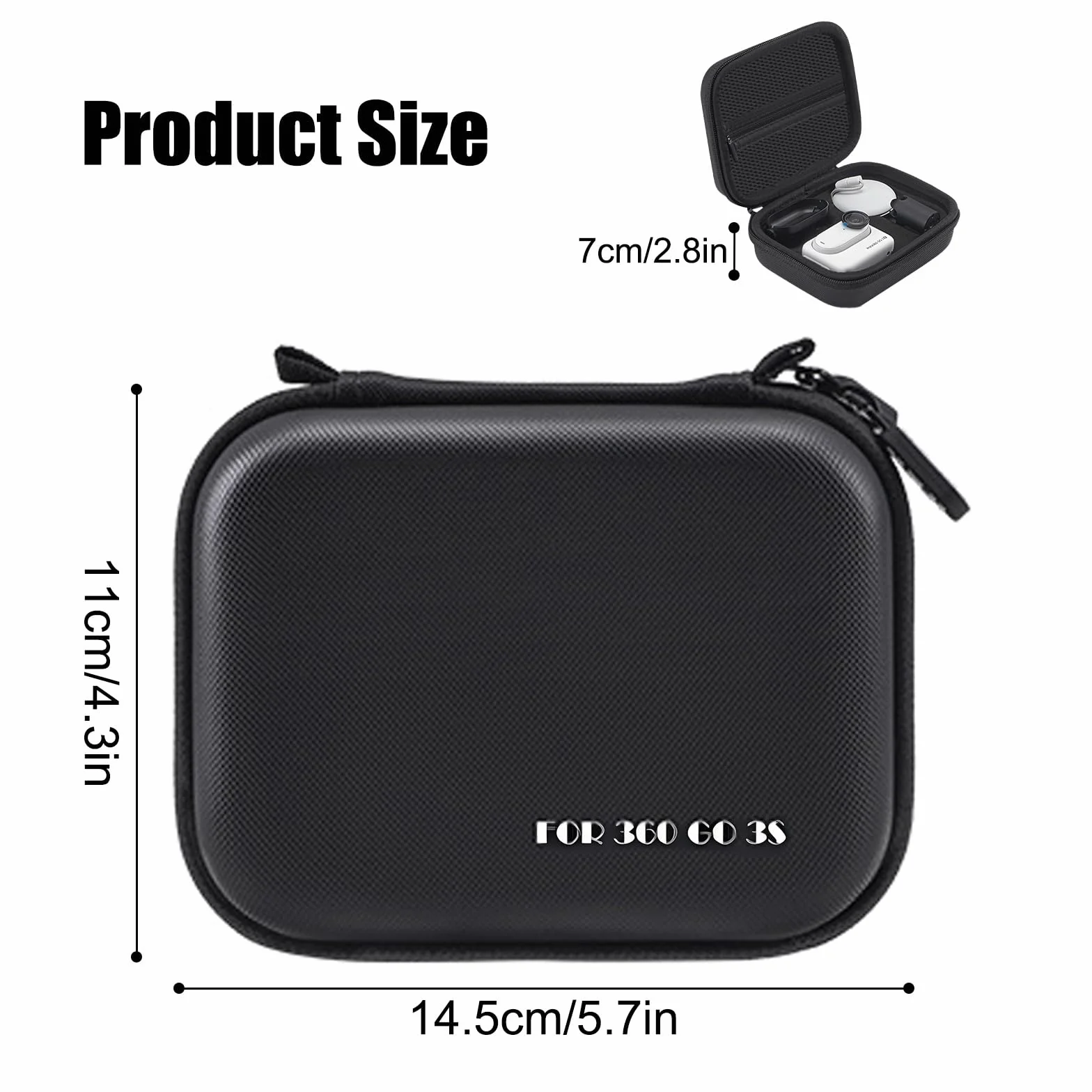 Torba do przenoszenia Insta 360 GO 3S/GO3, Mini Protective Storage Clutch Bag do kamery sportowej i akcesoriów, czarny