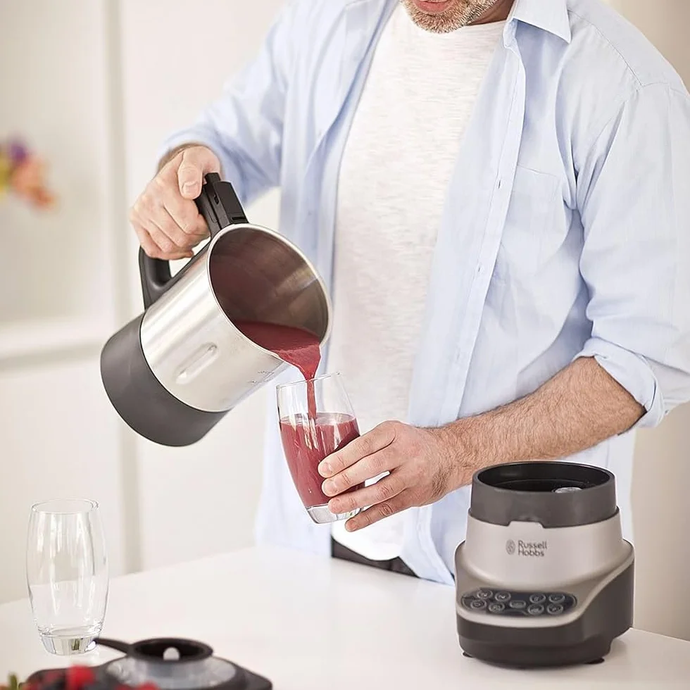 Russell Hobbs Blender chauffant [8 programmes automatiques] Blend (Cuiseur vapeur, 1,75L, smoothie, aliments pour bébés, velouté, soupe, double paroi et vérouillage, maintien au chaud 1h) 21480-56