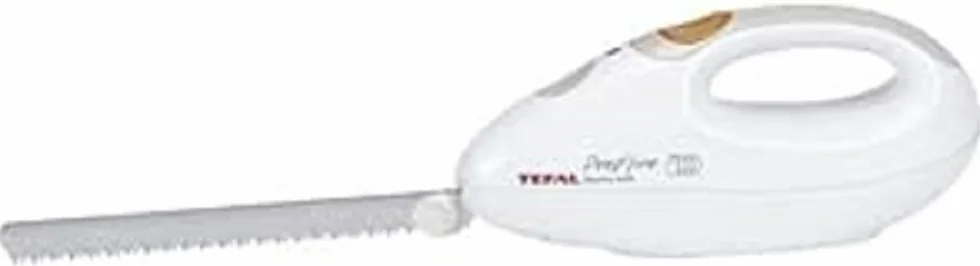 Tefal Couteau De Cuisine Ã‰lectrique, Puissance 100 W, Jeu De Couteau En Acier Inoxydable, Bouton D'extraction Des Lames, Témoin Lumineux De Mise Sous Tension, Prepâ€™Line Blanc 852331