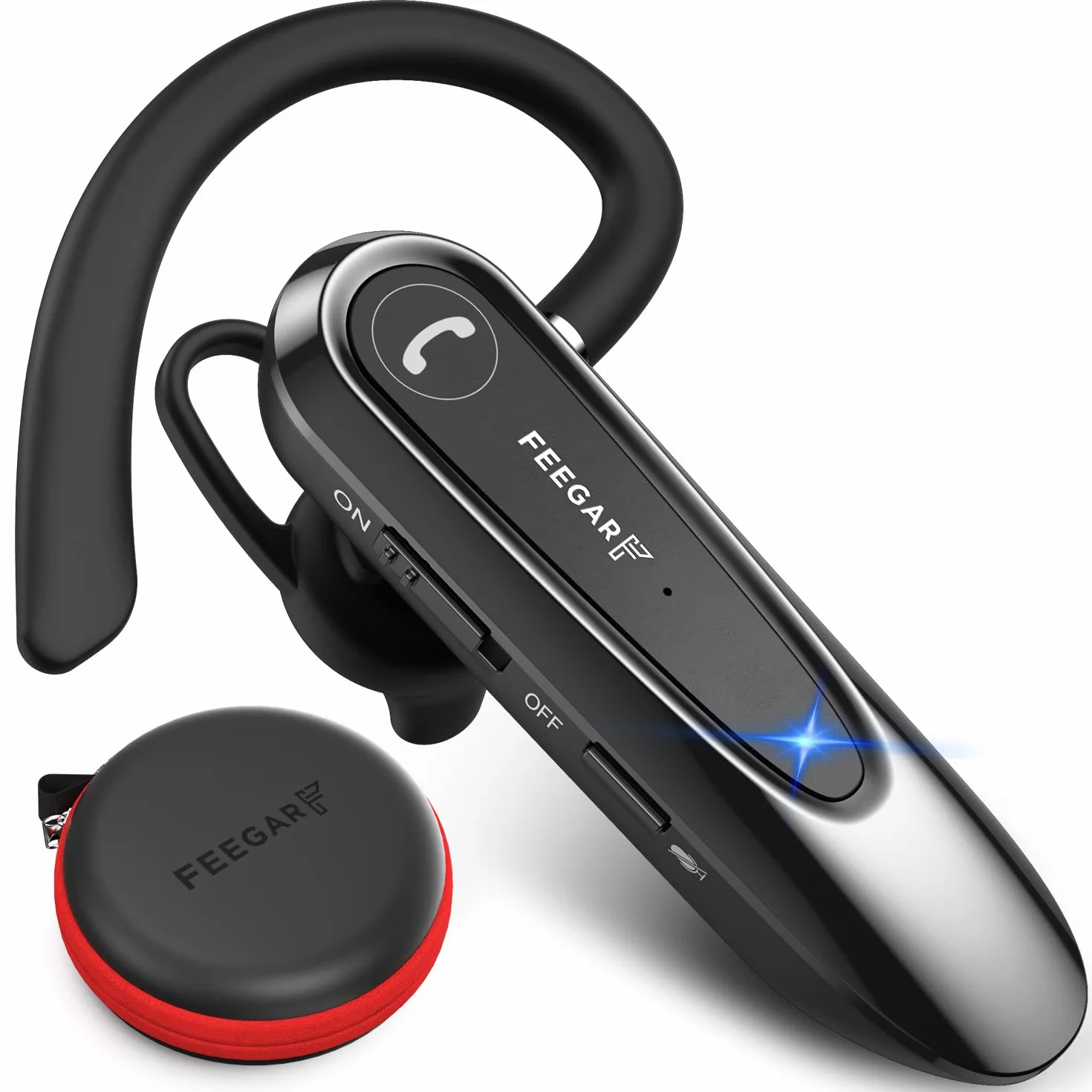 Feegar BF400 PRO Zestaw słuchawkowy Bluetooth 5.0 CSR Słuchawka Bluetooth Czas rozmowy 30h Mikrofon HD Multipoint Automatyczne parowanie Technologia redukcji szumów CVC 8.0 ENC DPS