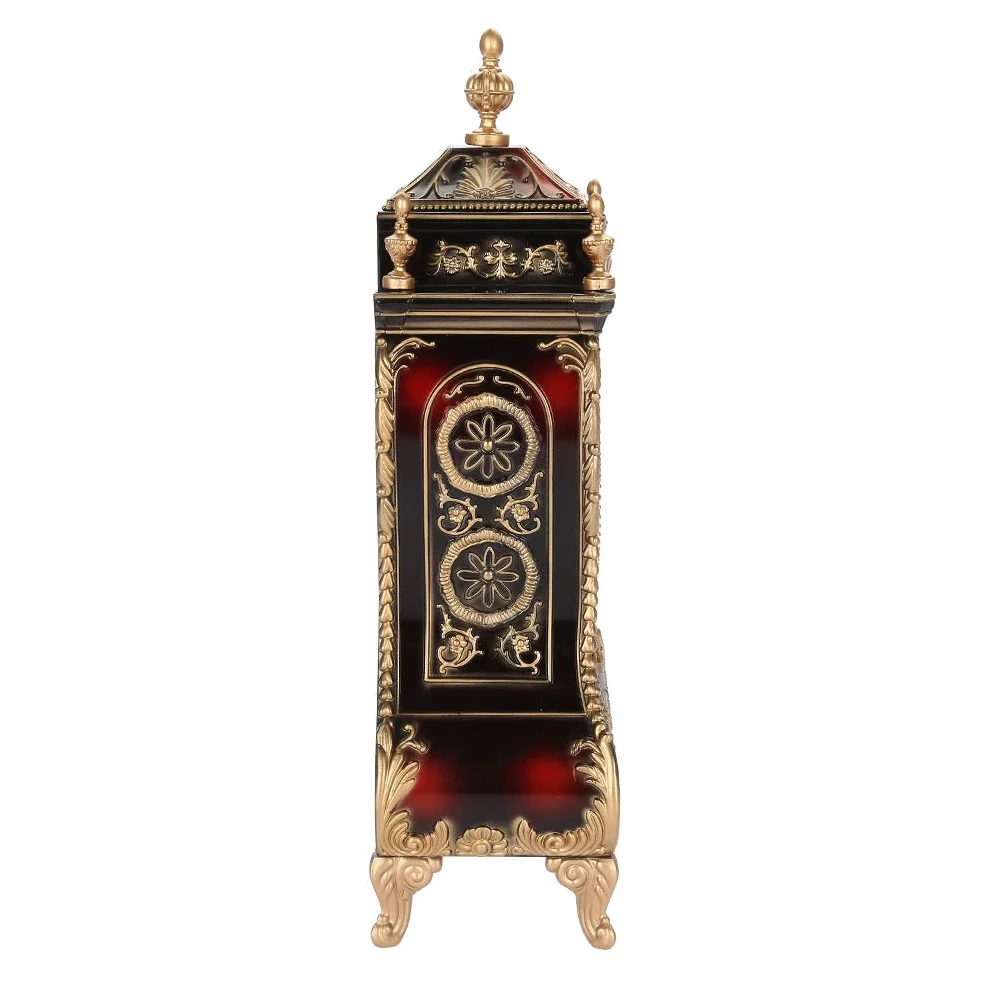 Tbest Pendule de Cheminée Antique Vintage Horloge de Table en Plastique Rouge Brunâtre