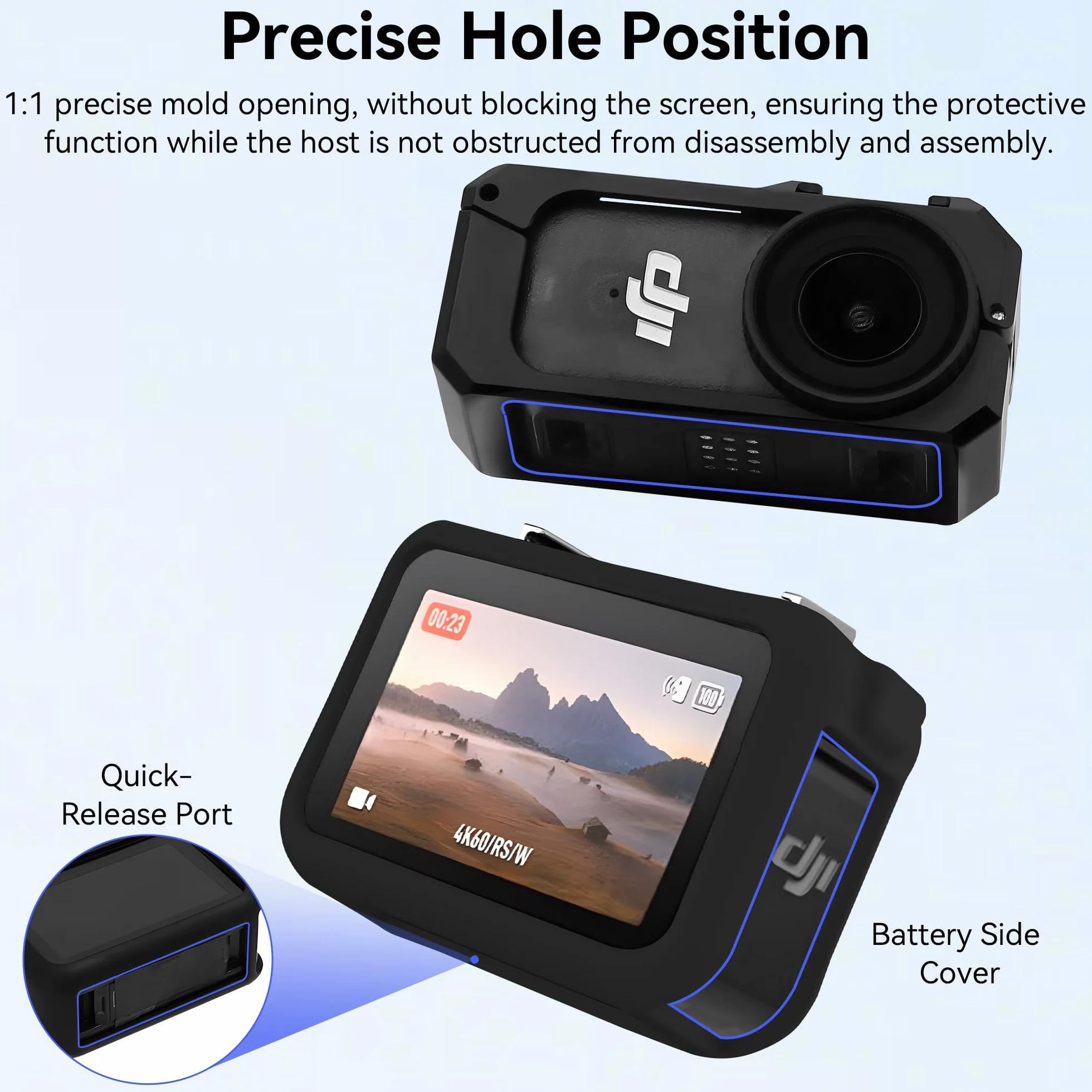 Osmo Nano Klatka Metalowa - Akcesorium 2 w 1 Silikonową Osłoną Ochronną Metalowa Tama Klatka Rozszerzająca Kamerę Akcesoria Ochronne do DJI Osmo Nano Kamery